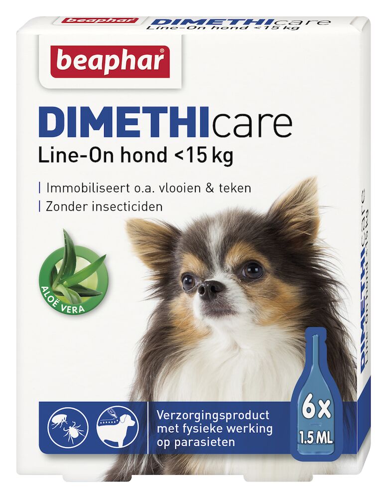 Beaphar DIMETHIcare Line-on hond tot 15kg 6 pipetten