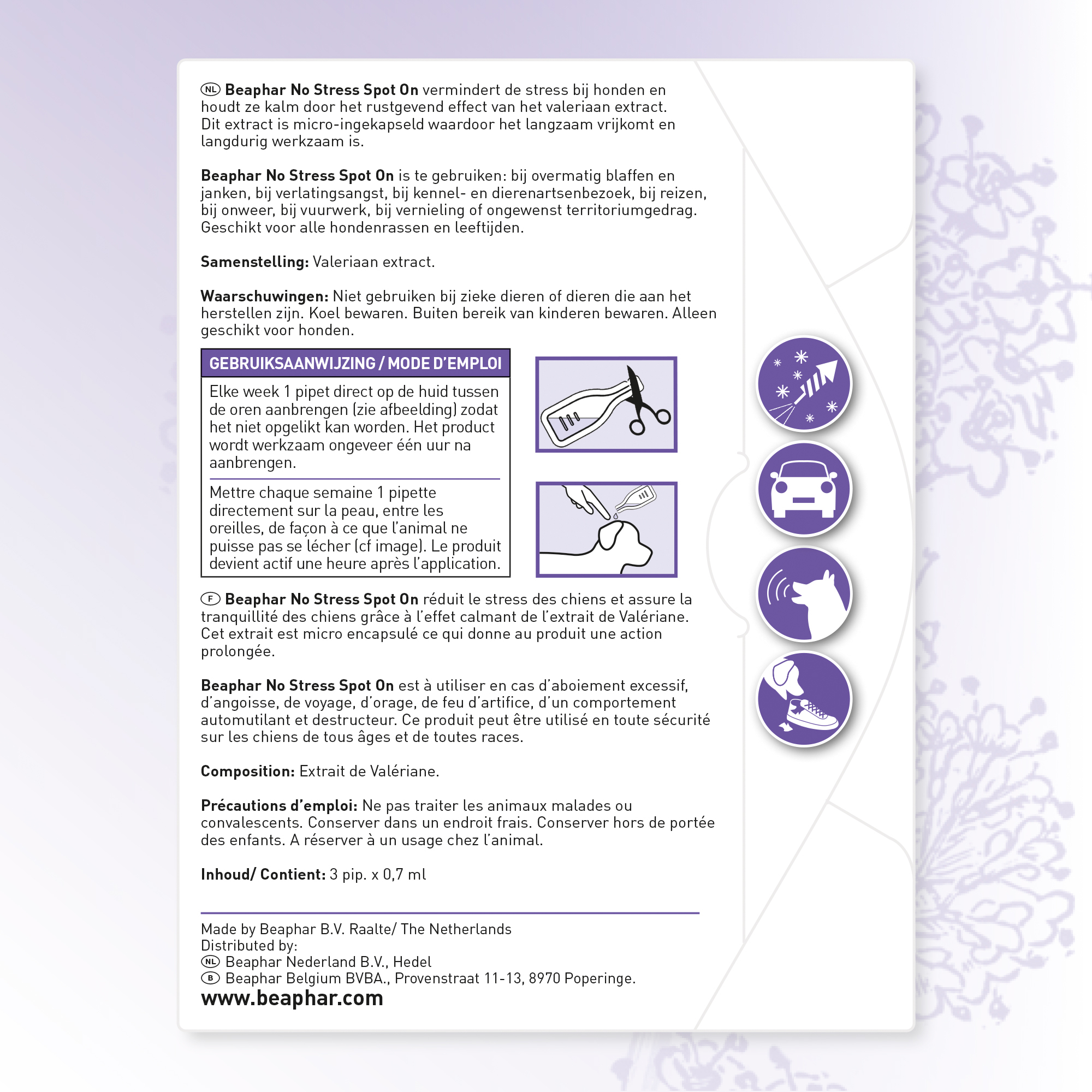 Beaphar No Stress Spot-On hond 3 pipetten