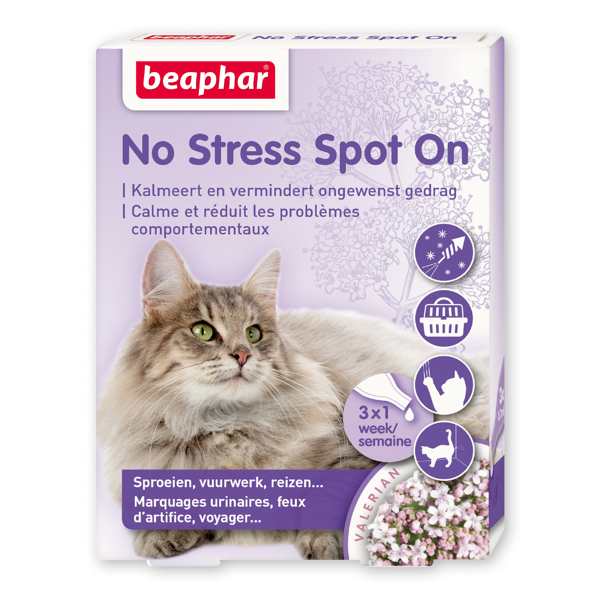 Beaphar No Stress Spot On kat 3 pipetten