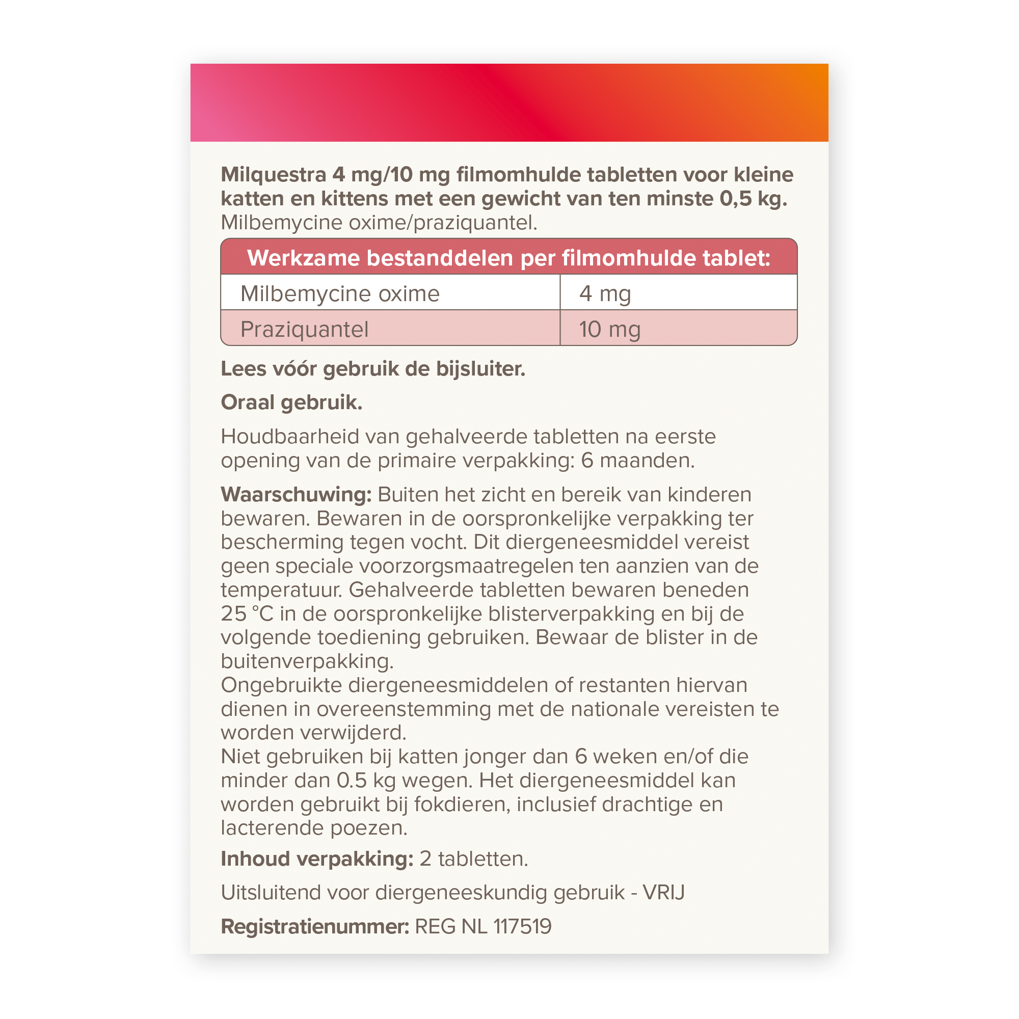 Beaphar Milquestra ontwormingsmiddel kleine kat/kitten 2 tabletten