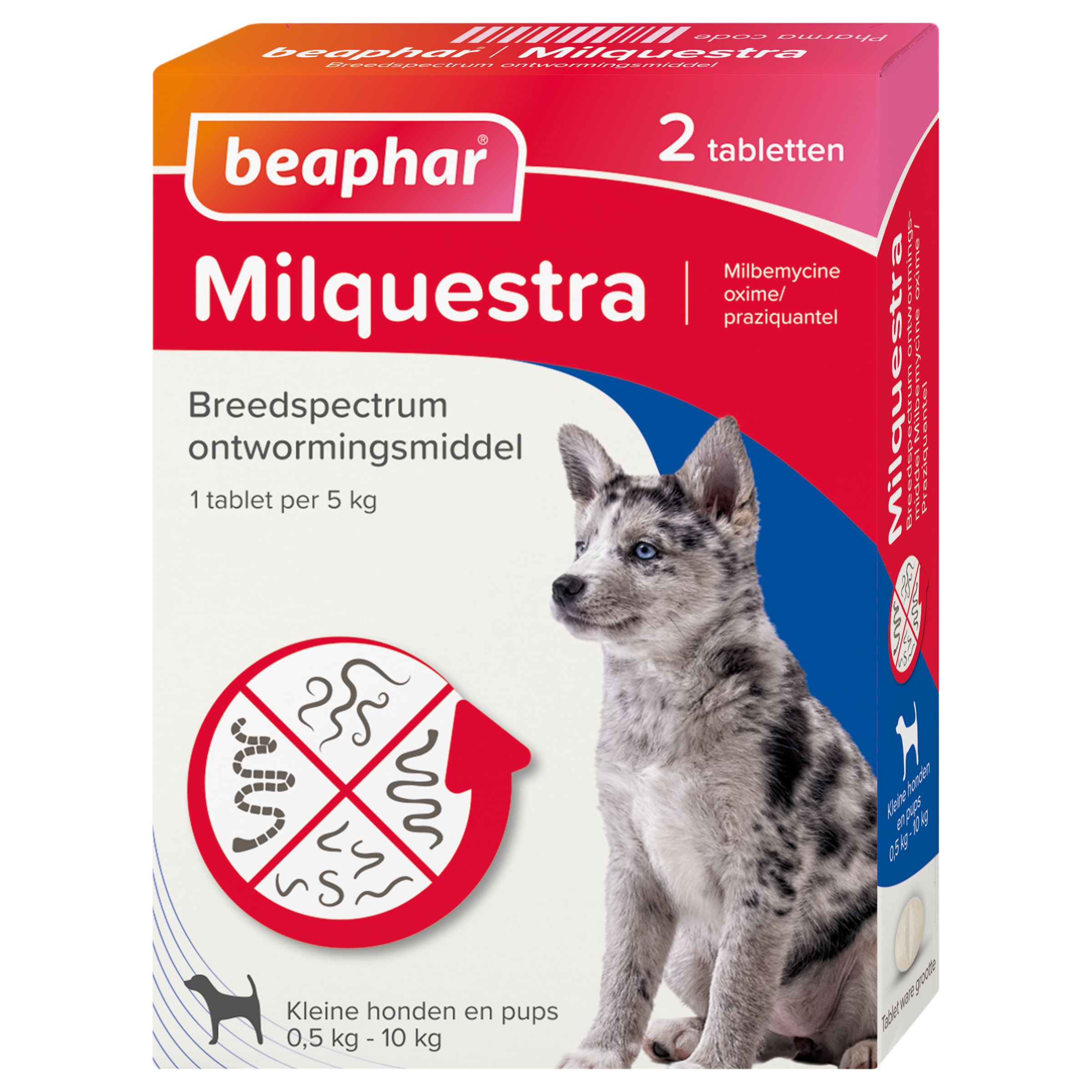 Beaphar Milquestra ontwormingsmiddel kleine hond / pup 2 tabletten