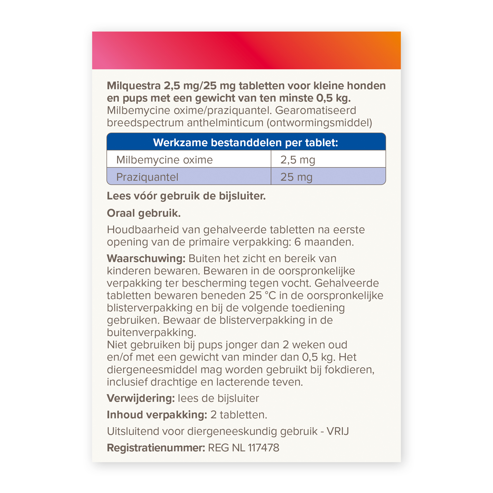 Beaphar Milquestra ontwormingsmiddel kleine hond / pup 2 tabletten