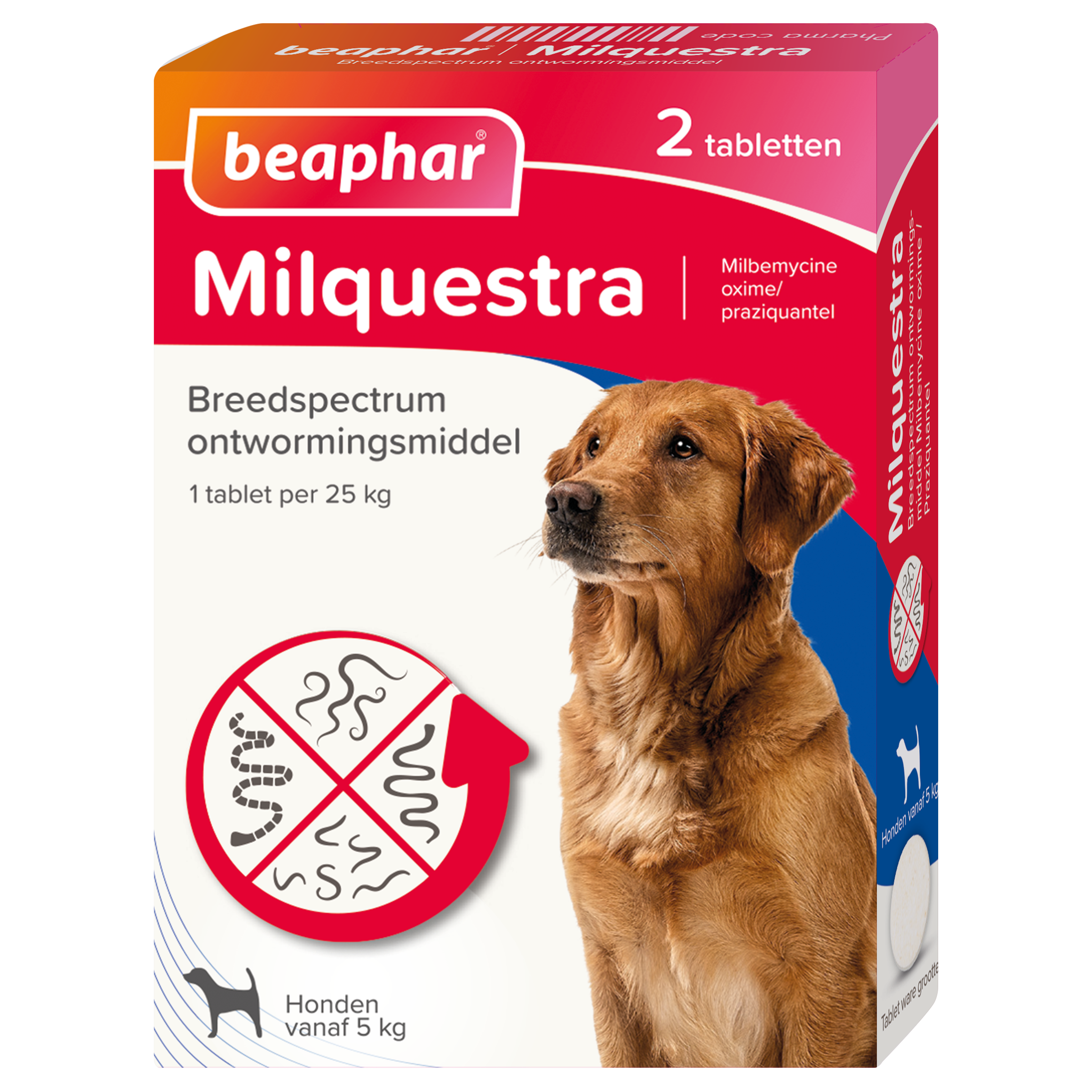 Beaphar Milquestra ontwormingsmiddel hond 2 tabletten