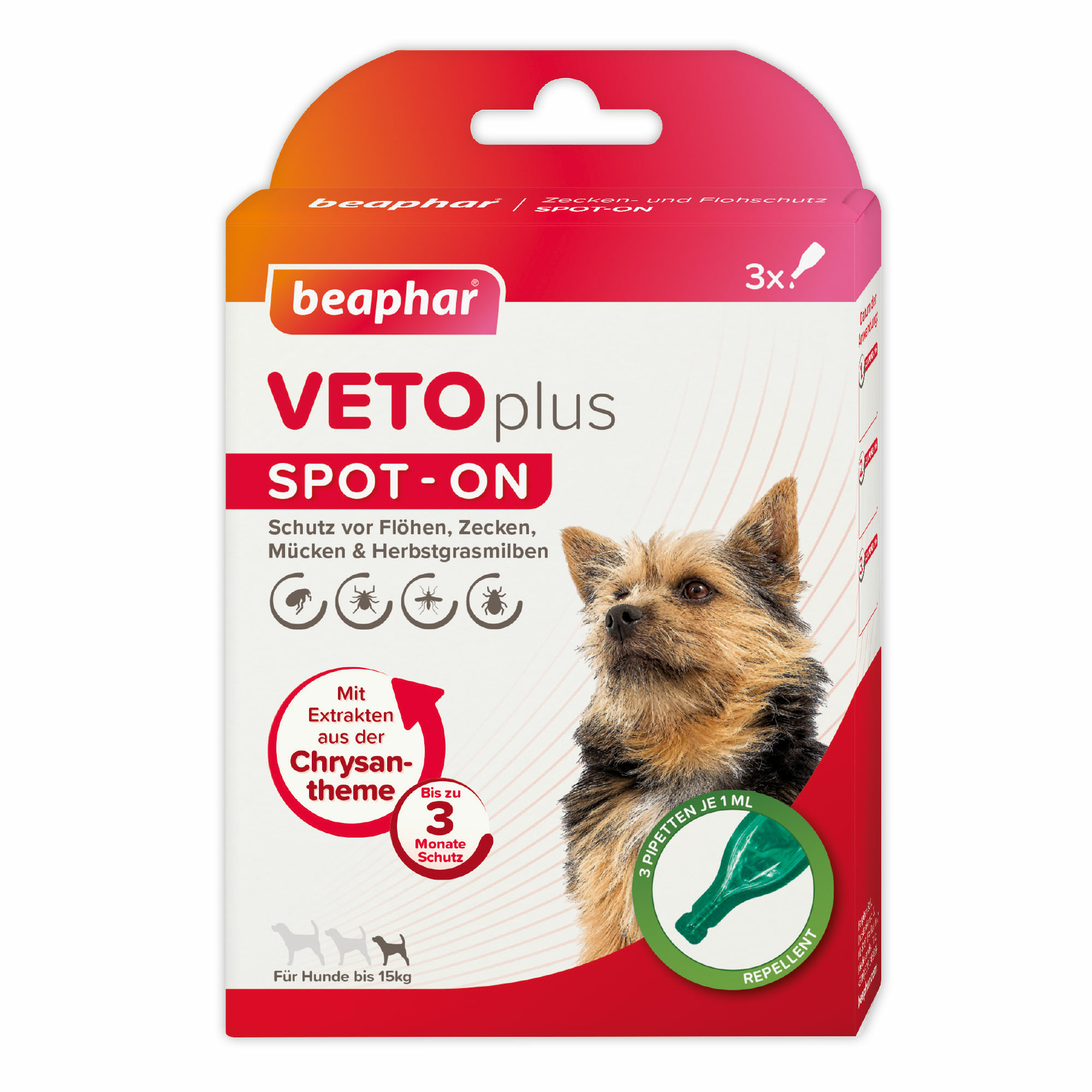 Beaphar VETOplus SPOT-ON für kleine Hunde (bis 15kg), 3x1ml