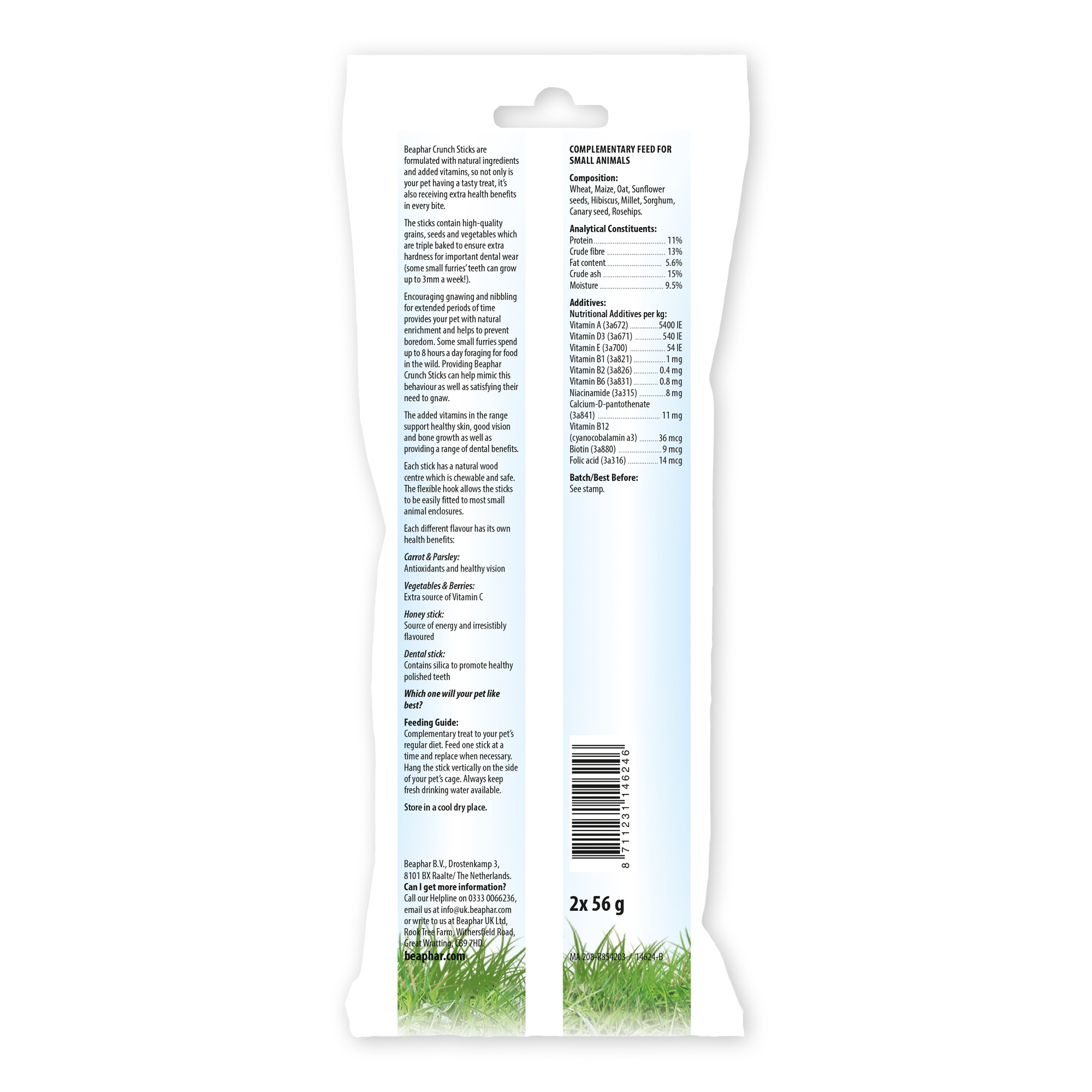 Beaphar Dental Crunch Sticks for Small Animals, 2 Sticks