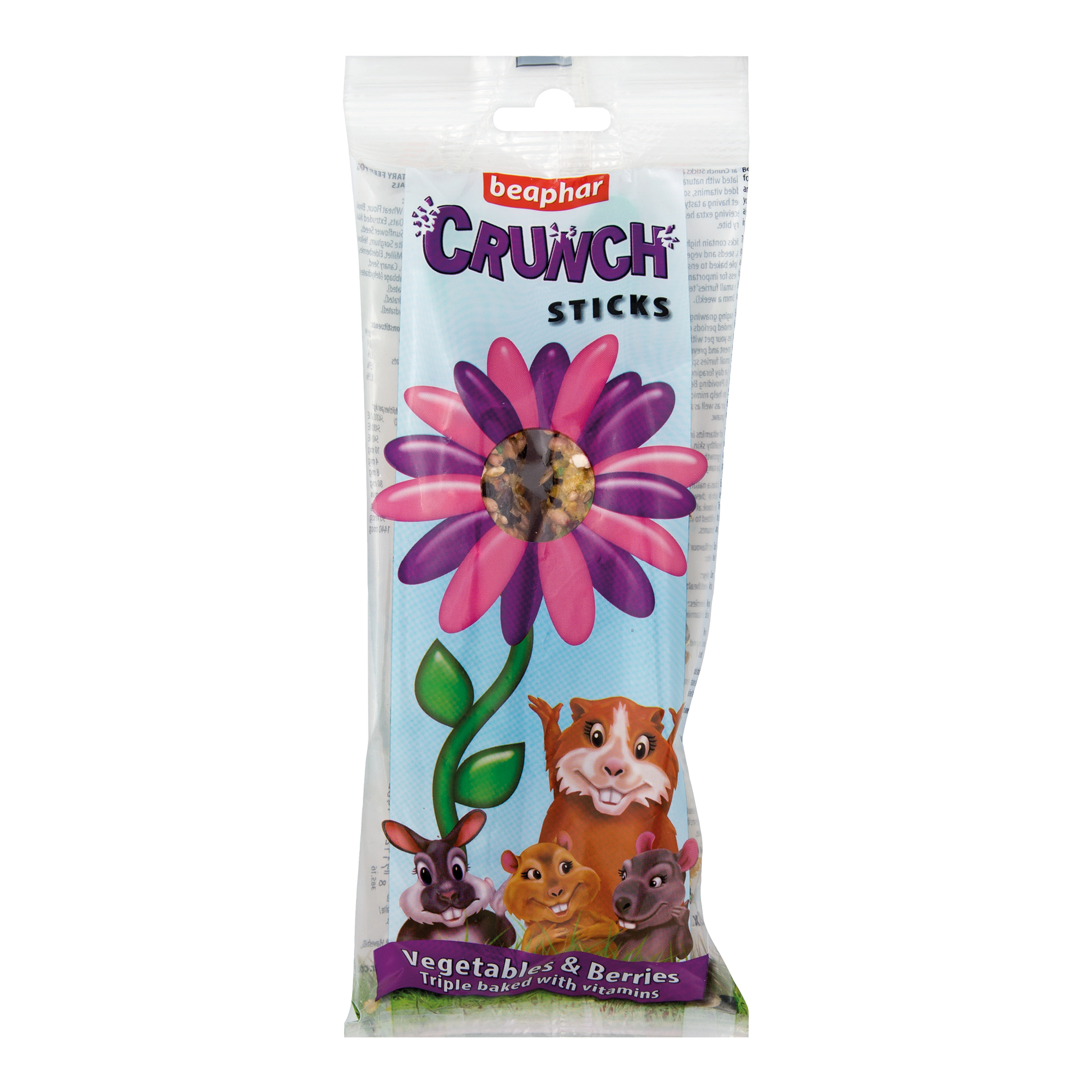 Beaphar Vegetable & Berry Crunch Sticks for Small Animals, 2 sticks