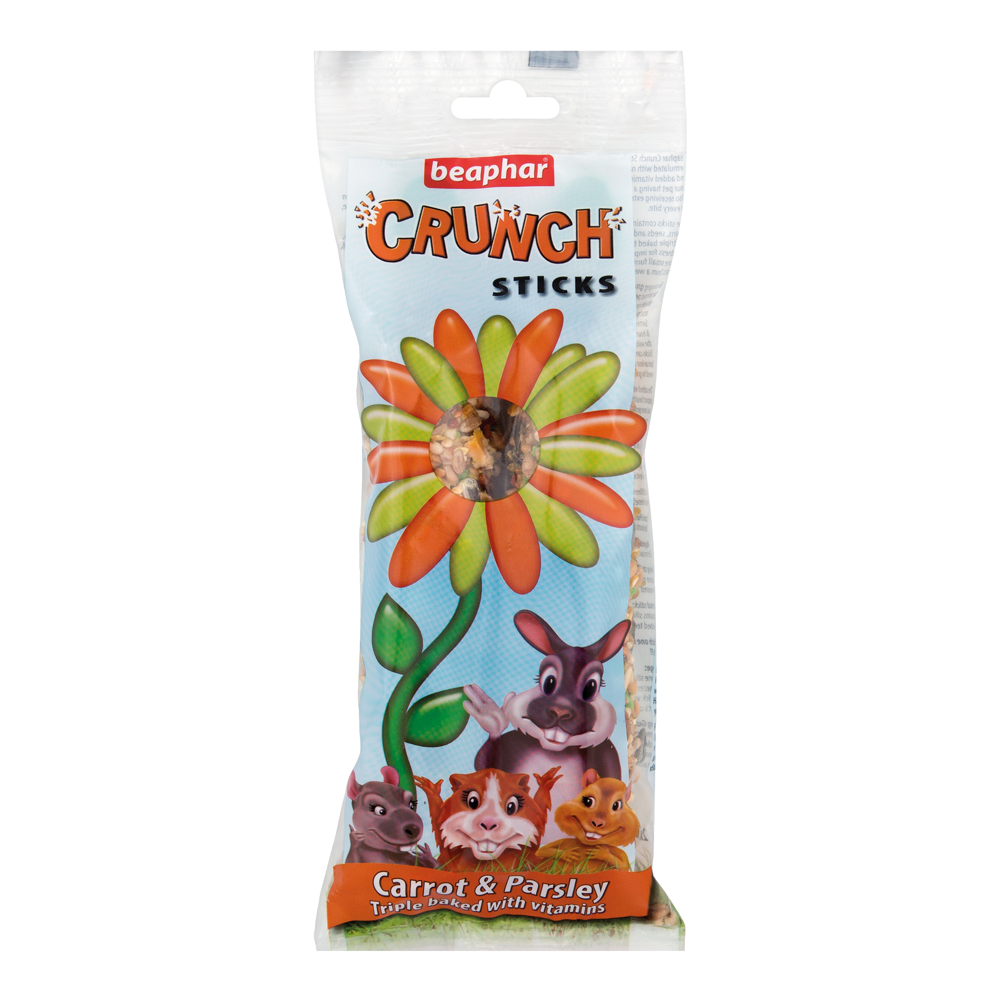 Beaphar Carrot & Parsley Crunch Sticks for Small Animals, 2 sticks