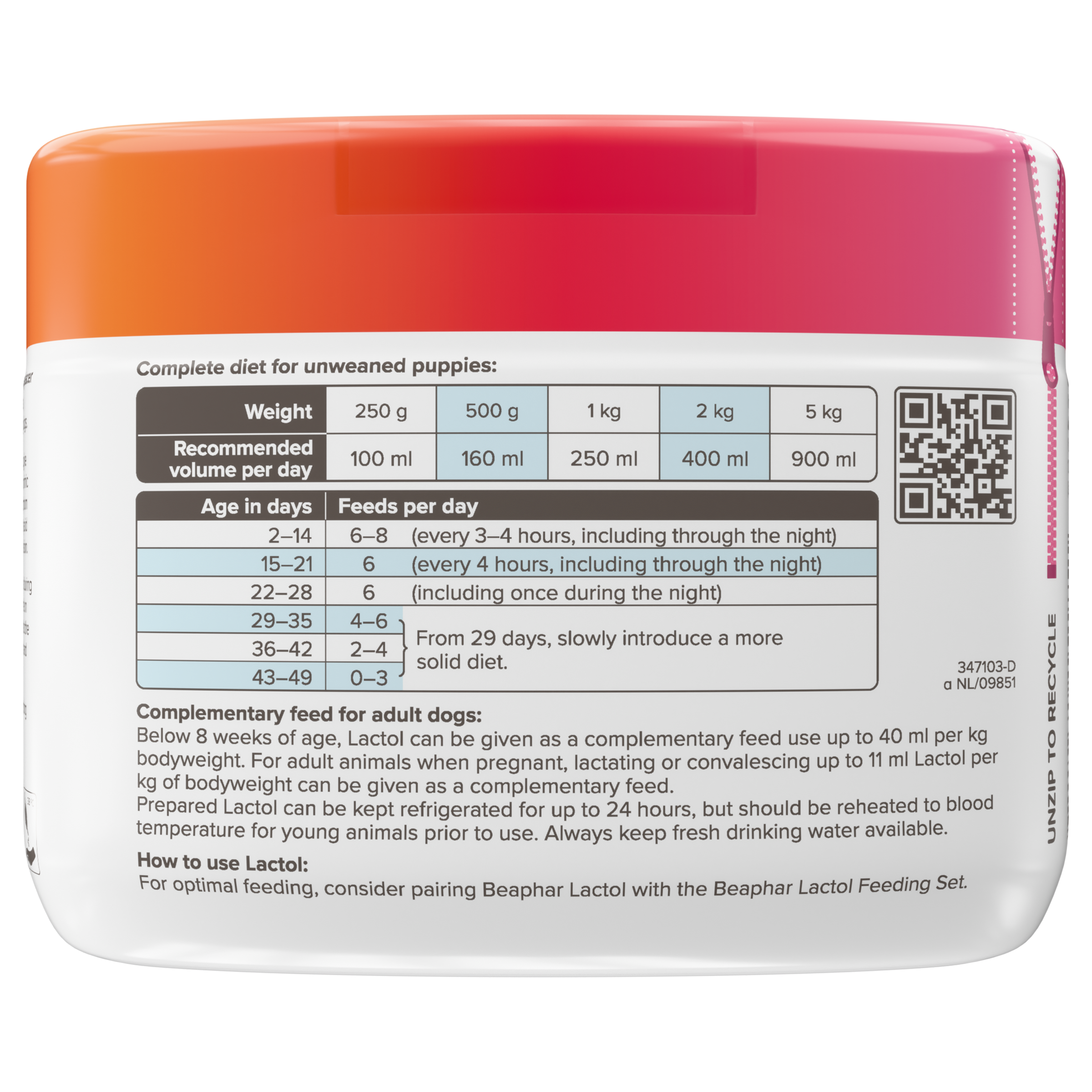 Beaphar Lactol Milk Replacer for Puppies 250g