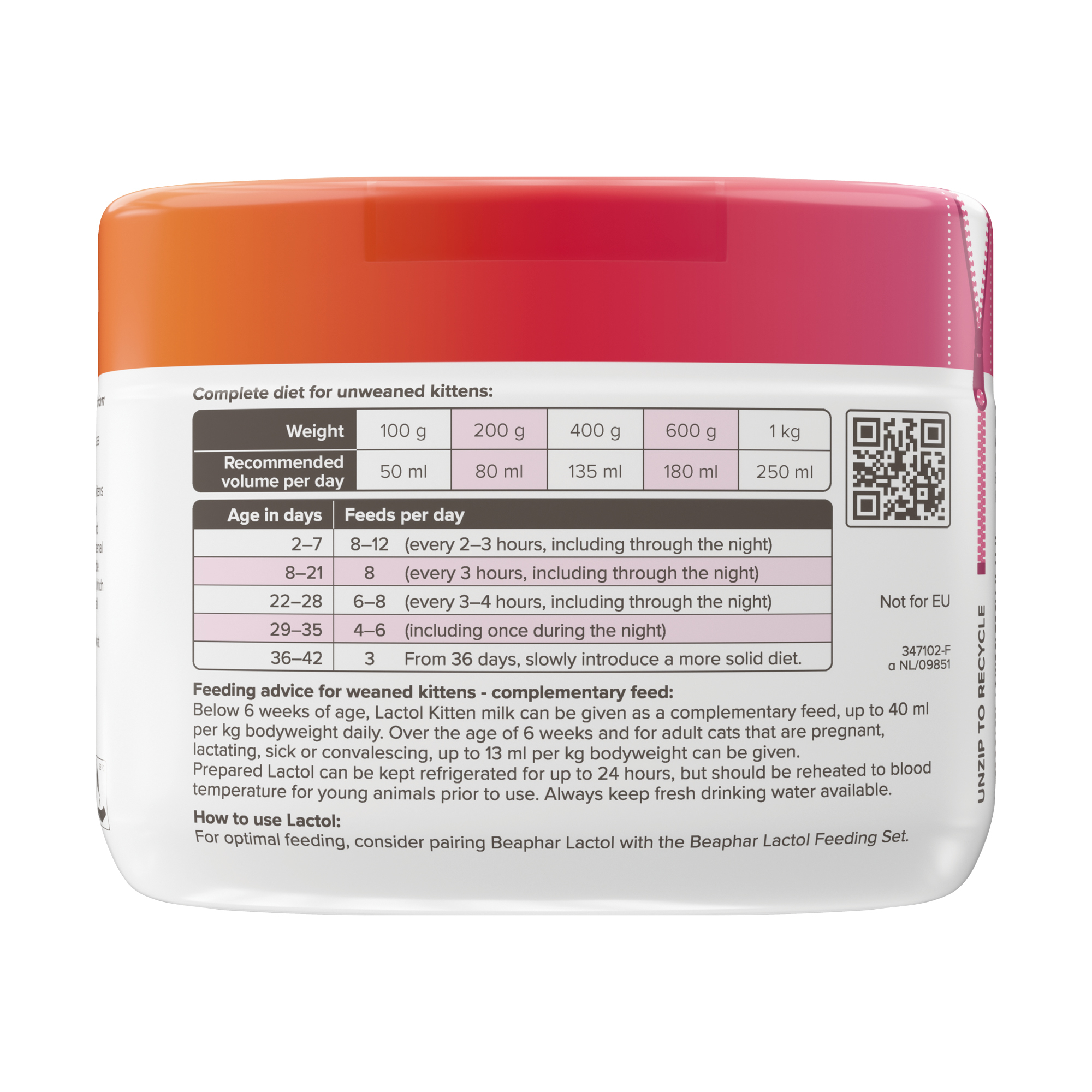 Beaphar Lactol Milk Replacer for Kittens – 250g