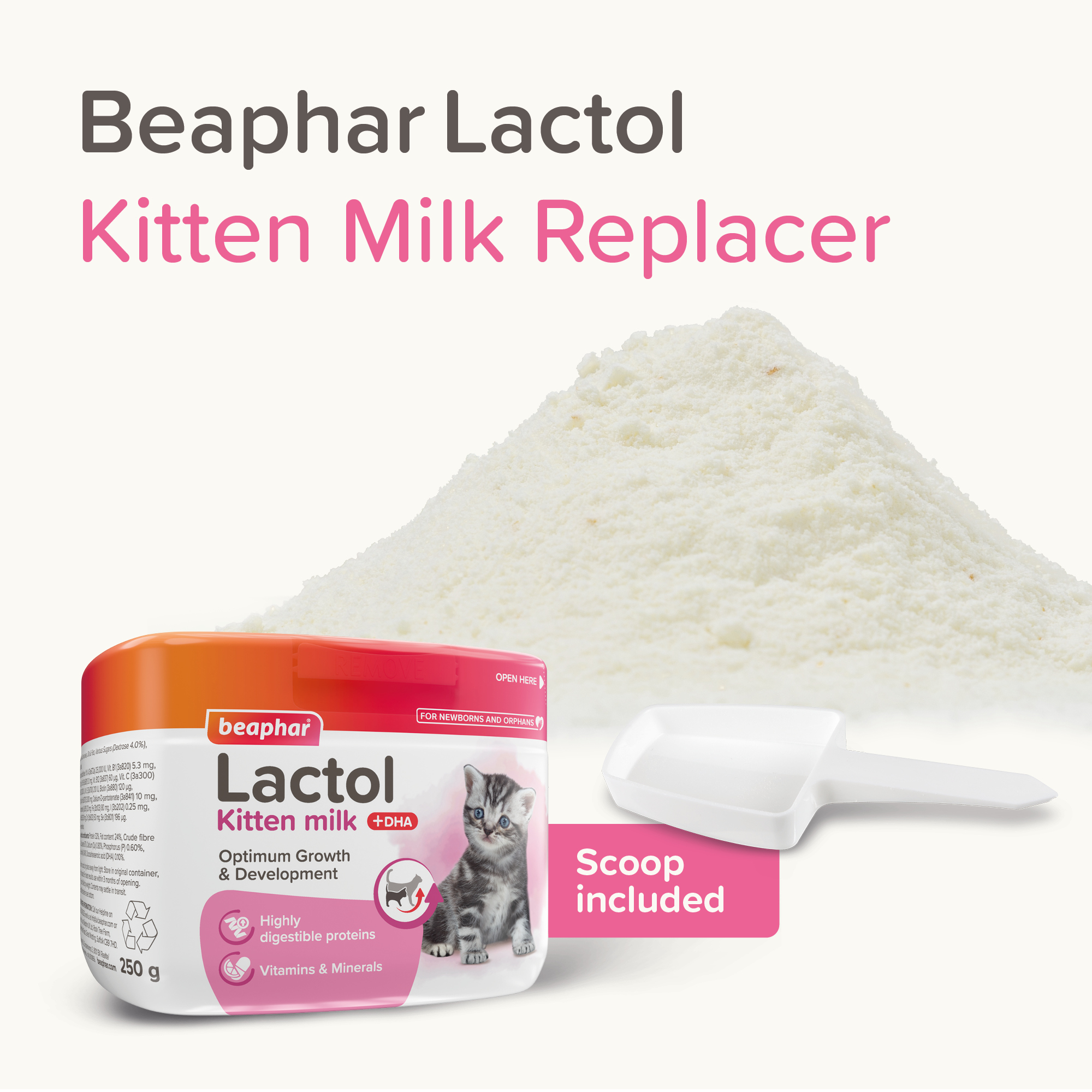 Beaphar Lactol Milk Replacer for Kittens – 250g