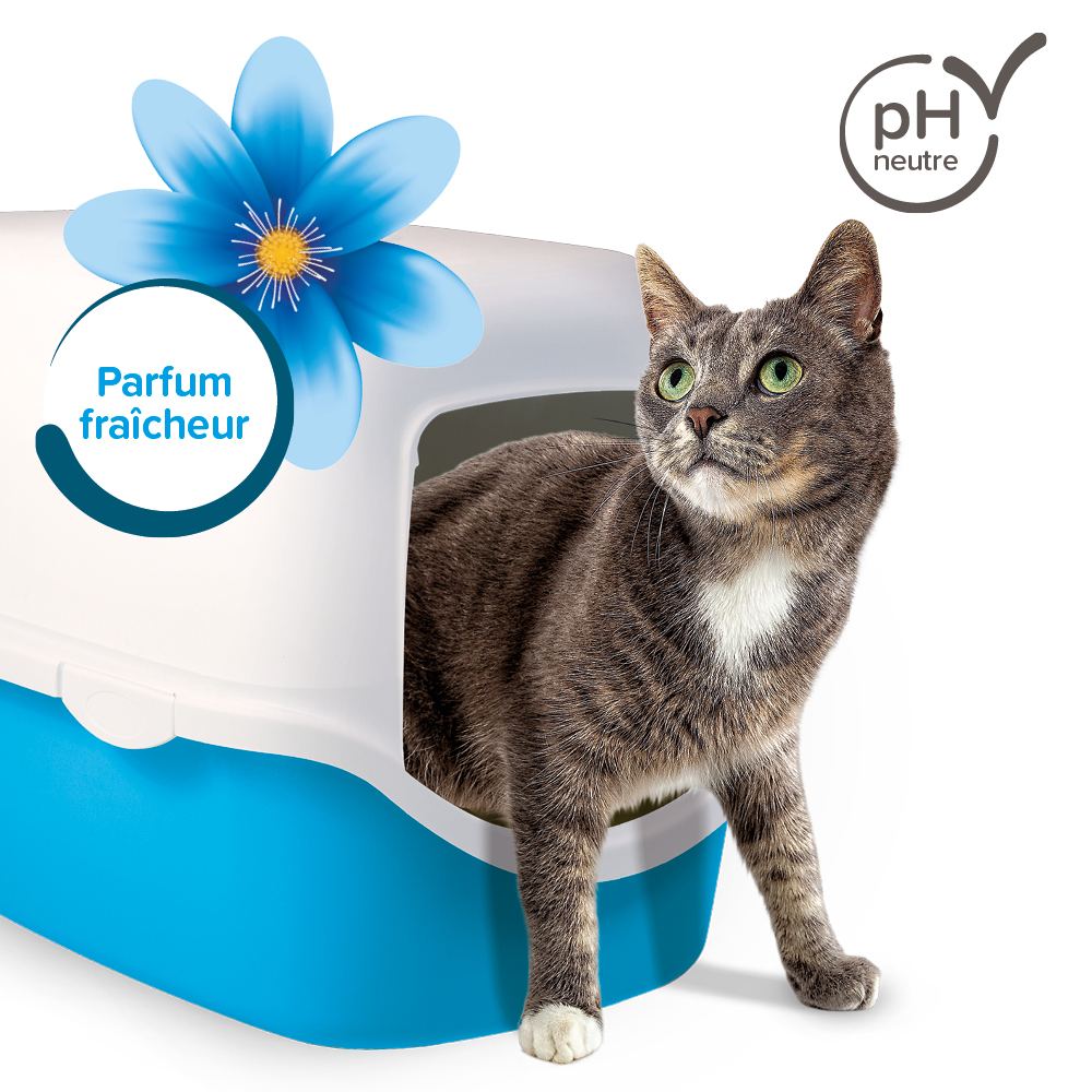 Absorbeur d’odeurs, granulés pour litière, Parfum fraîcheur