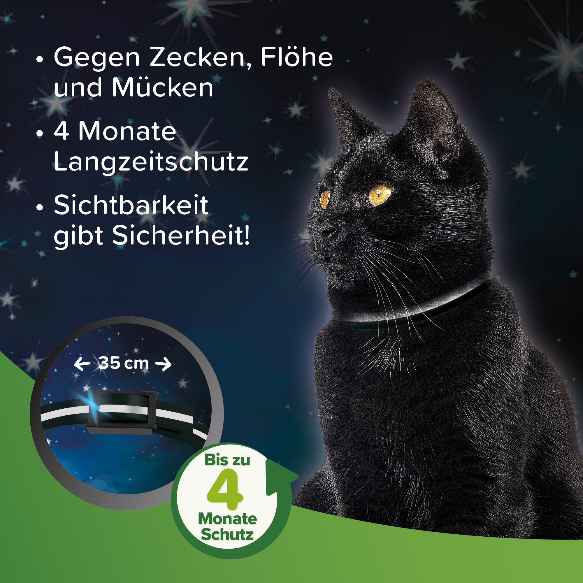 Beaphar Zecken- und Flohschutz Halsband reflektierend, 35cm