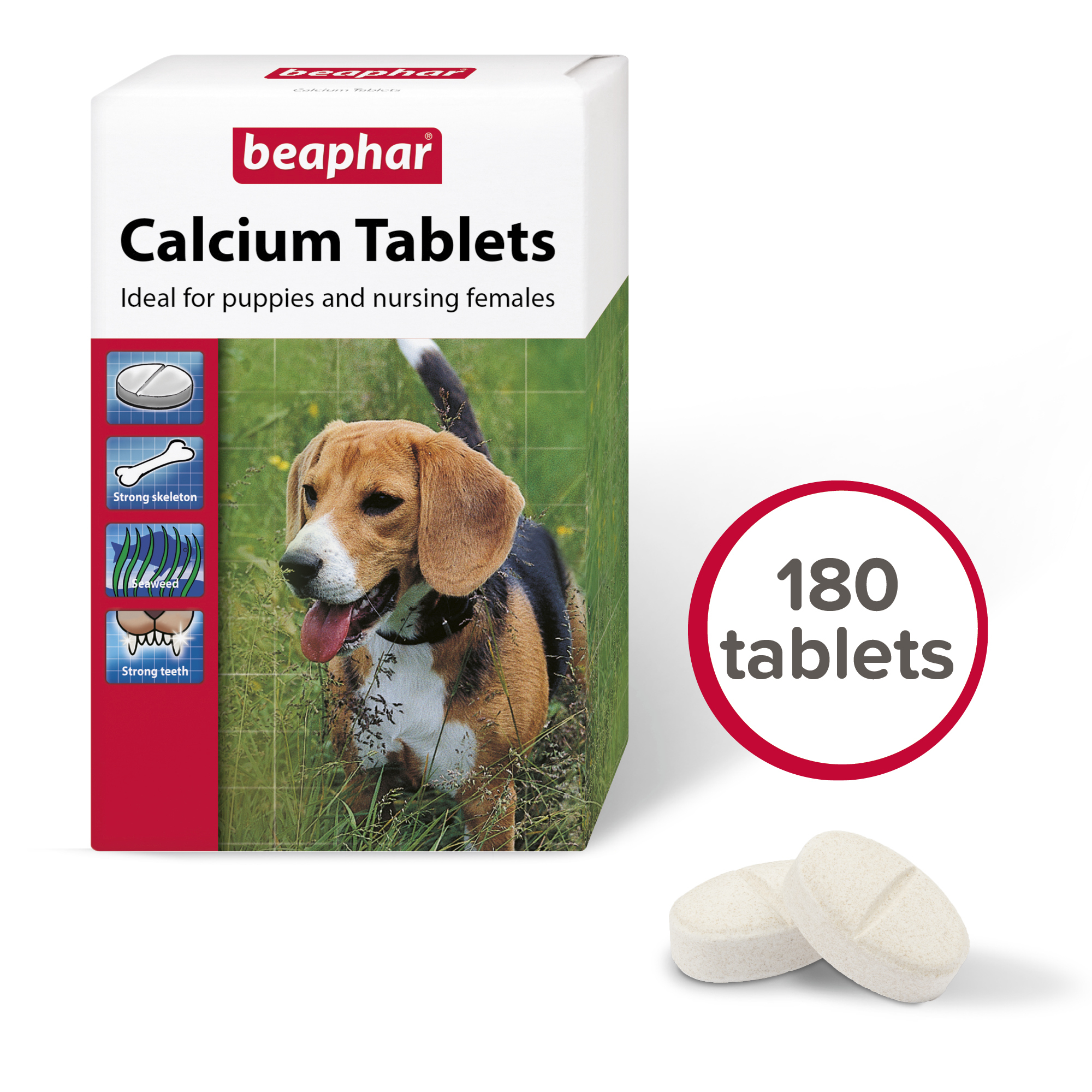 Beaphar Calcium Tablets for Nursing Dogs & Puppies, 180 tablets
