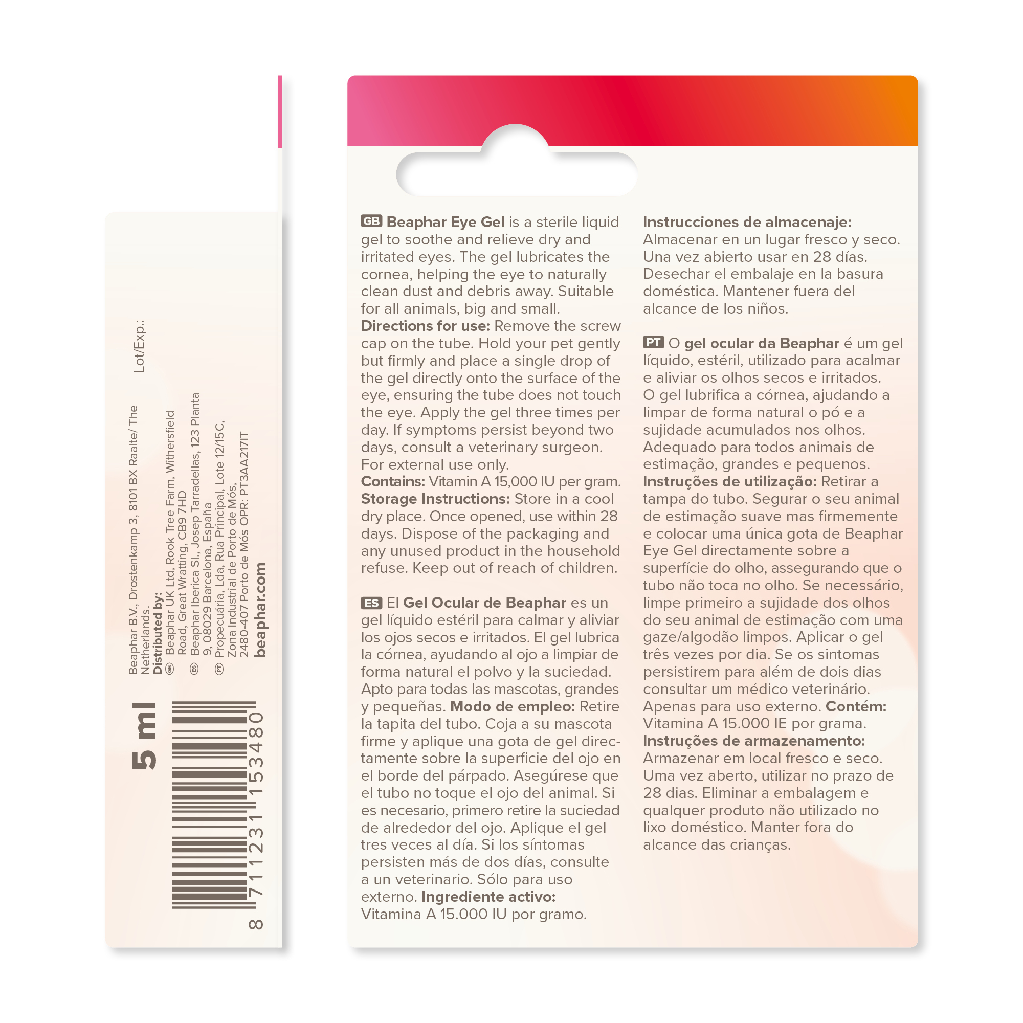 Beaphar Eye Gel for Cats, Dogs and Small Animals 5ml
