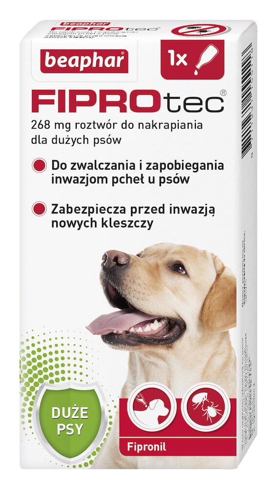 FIPROTEC L 268MG - 1 pipeta kropli przeciwko ektopasożytom dla dużych psów