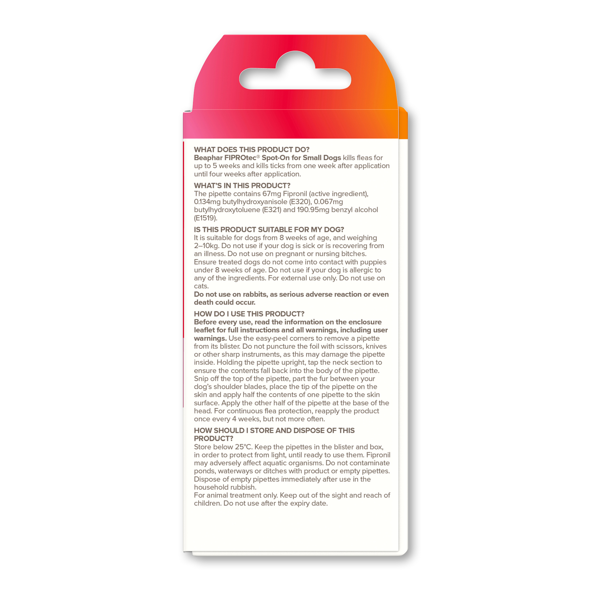 Beaphar FIPROtec® Flea & Tick Spot-On for Small Dogs (2-10kg), 1 Pipette