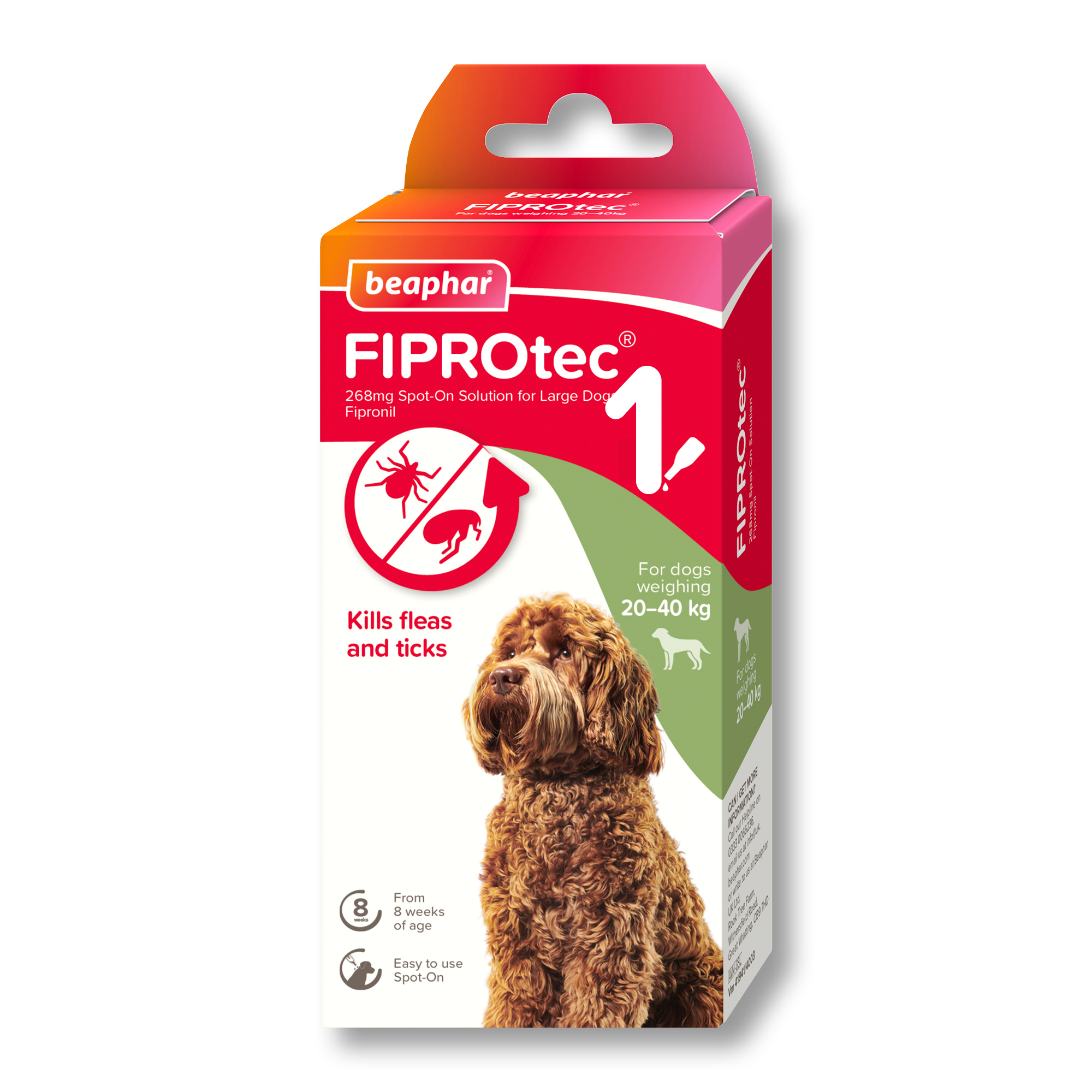 Beaphar FIPROtec® Flea & Tick Spot-on For Large Dogs | 20-40kg | 1 Pipette