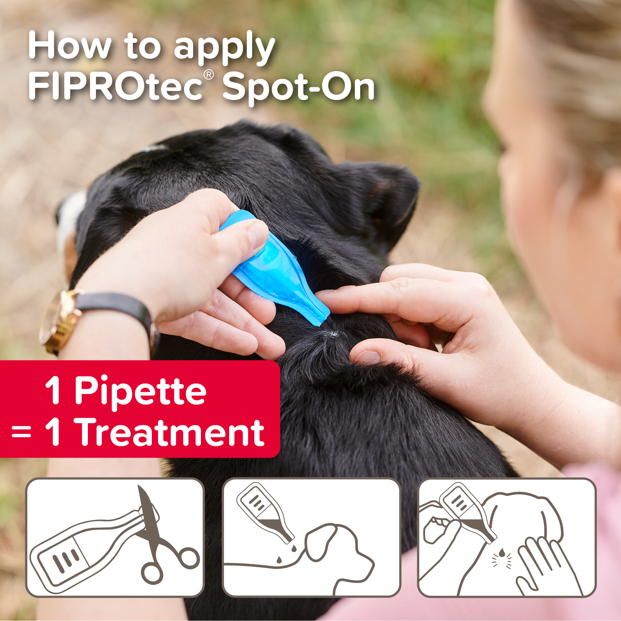 Beaphar FIPROtec® Flea & Tick Spot-On for Extra Large Dogs (40-60kg), 1 Pipette