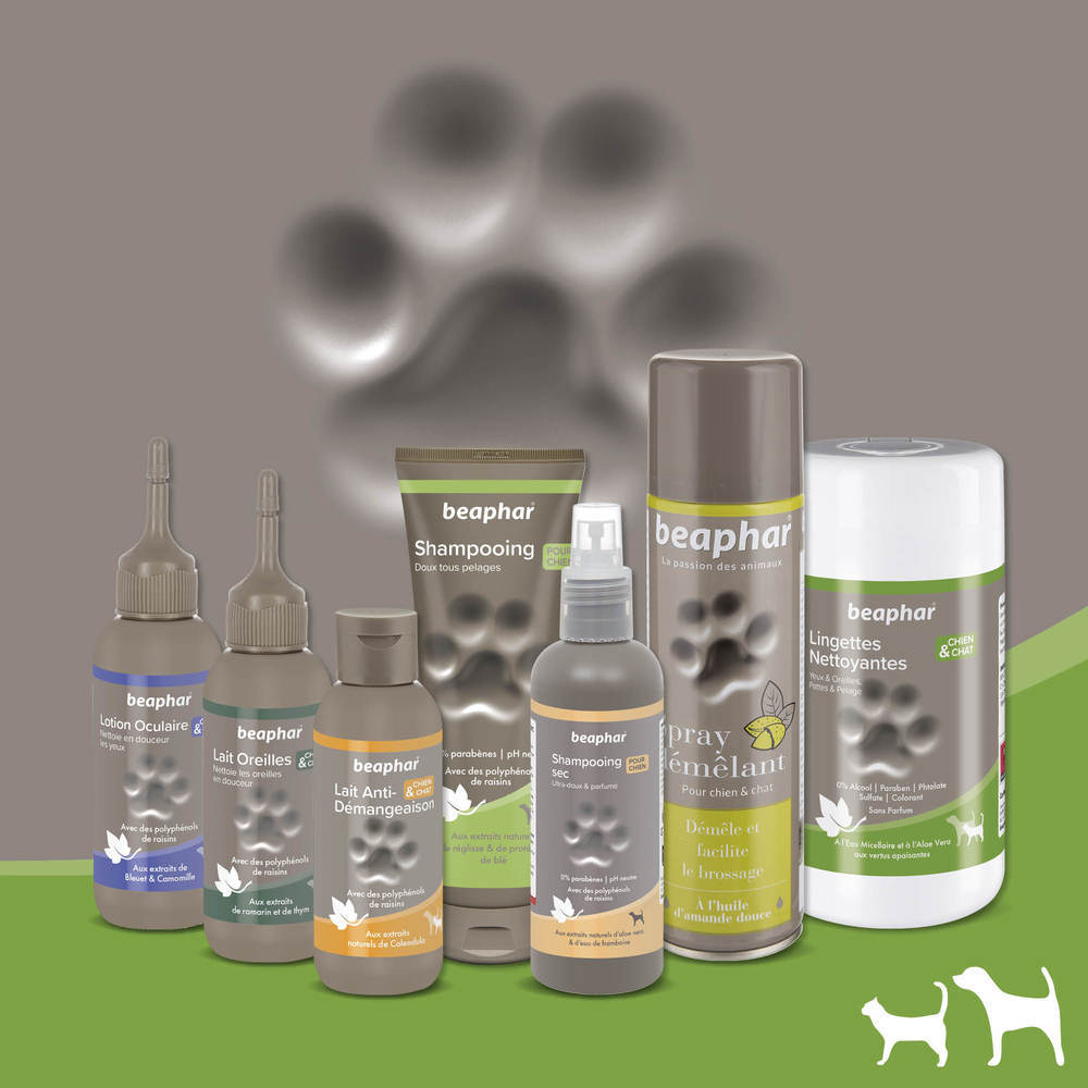 Lingettes nettoyantes pour les pattes, pelage, yeux et oreilles - 100 lingettes