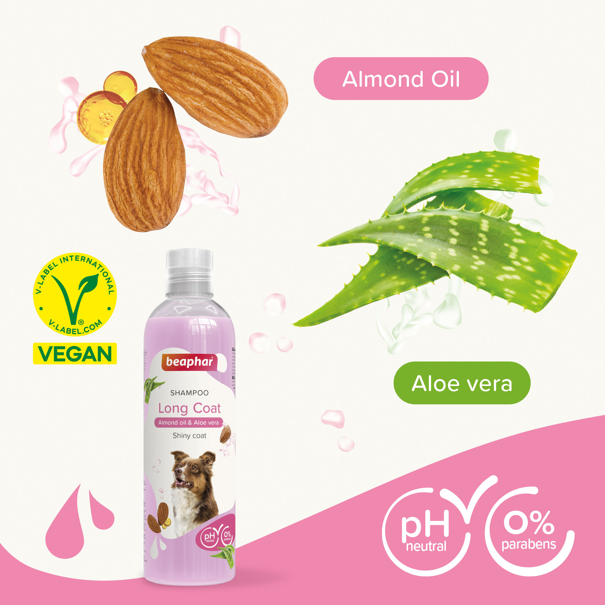 Shampoo Long Coat Dog Shampoo with Almond Oil & Aloe vera - 250ml