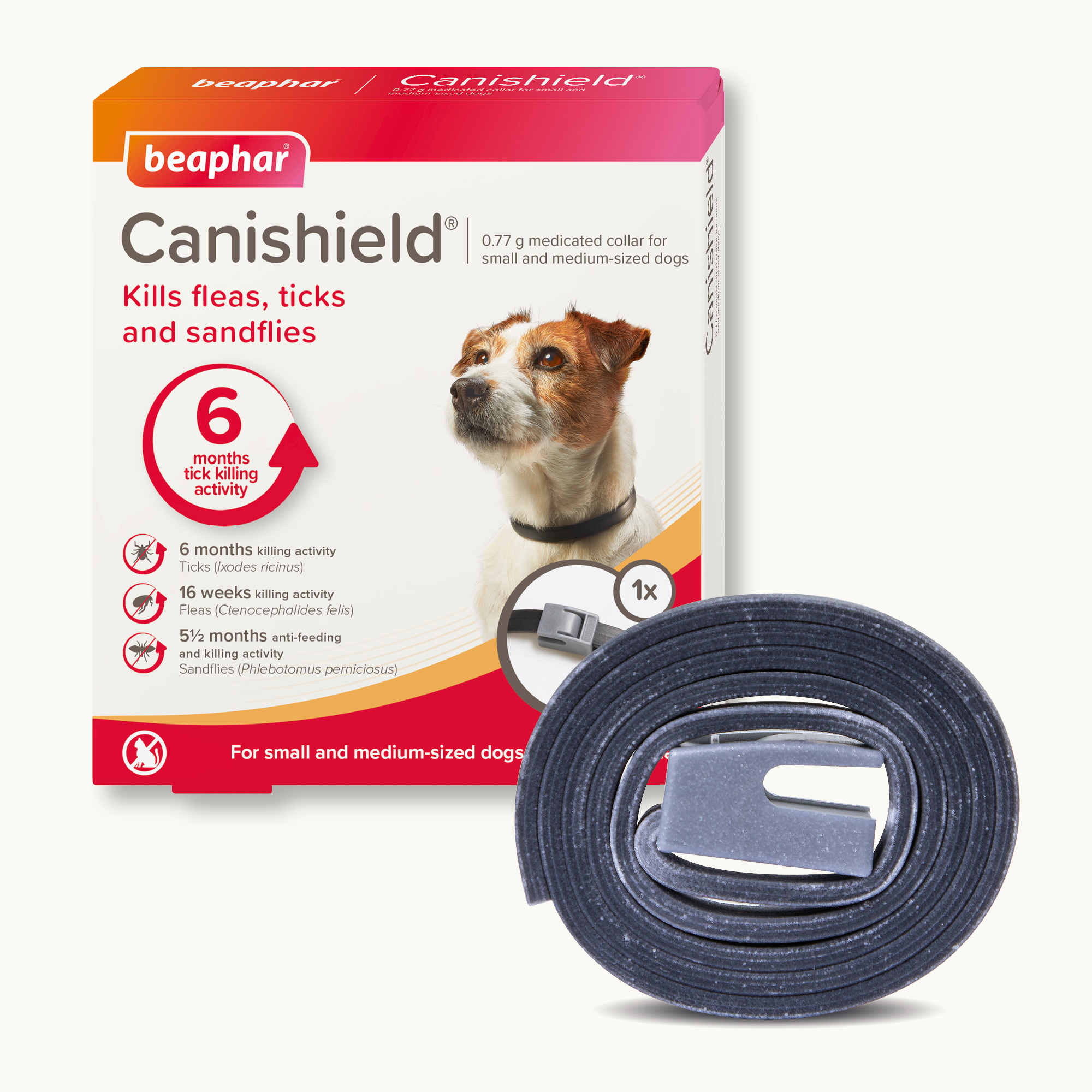 Beaphar Canishield® Flea & Tick Collar for Small & Medium Dogs – up to 48cm