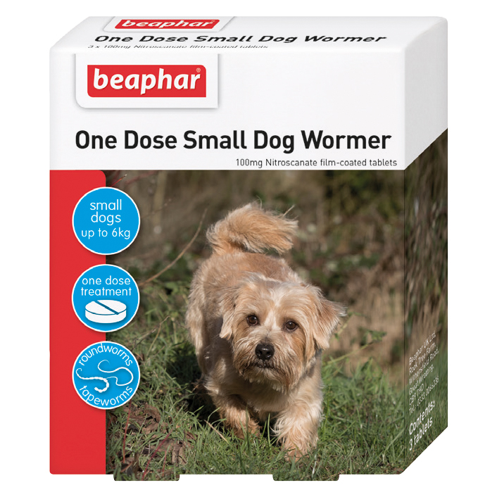 Beaphar One Dose Worming Tablets (For Small Dogs up to 6kg), 3 tablets