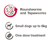 Beaphar One Dose Worming Tablets (For Small Dogs up to 6kg), 3 tablets