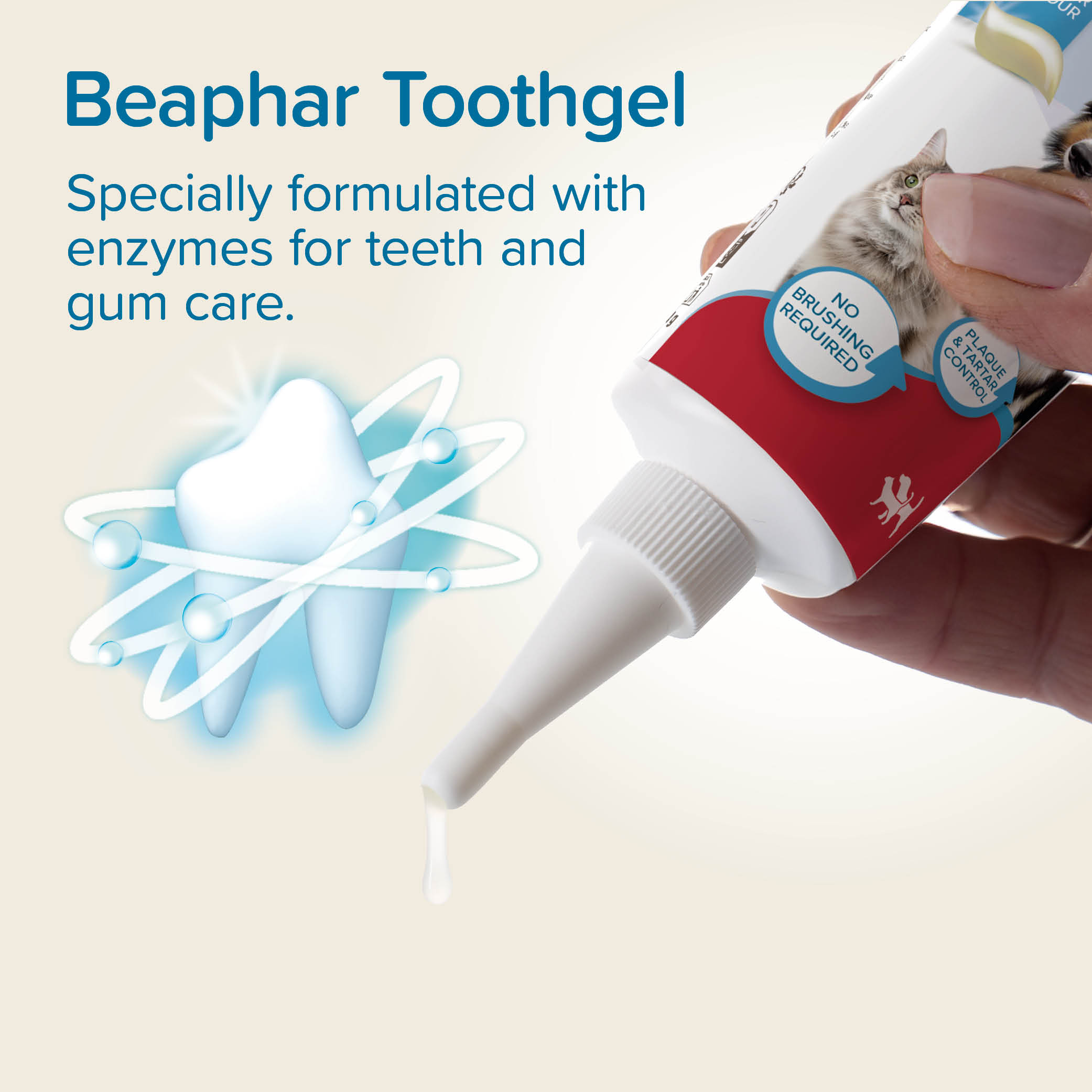 Beaphar No-Brush Toothgel with Enzymes for Cats & Dogs, 100g