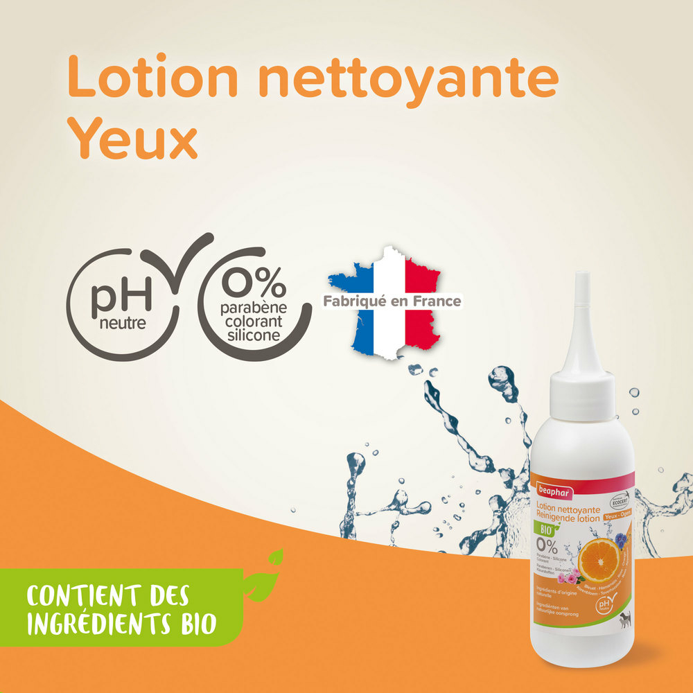 Lotion nettoyante pour les yeux labellisée Ecocert