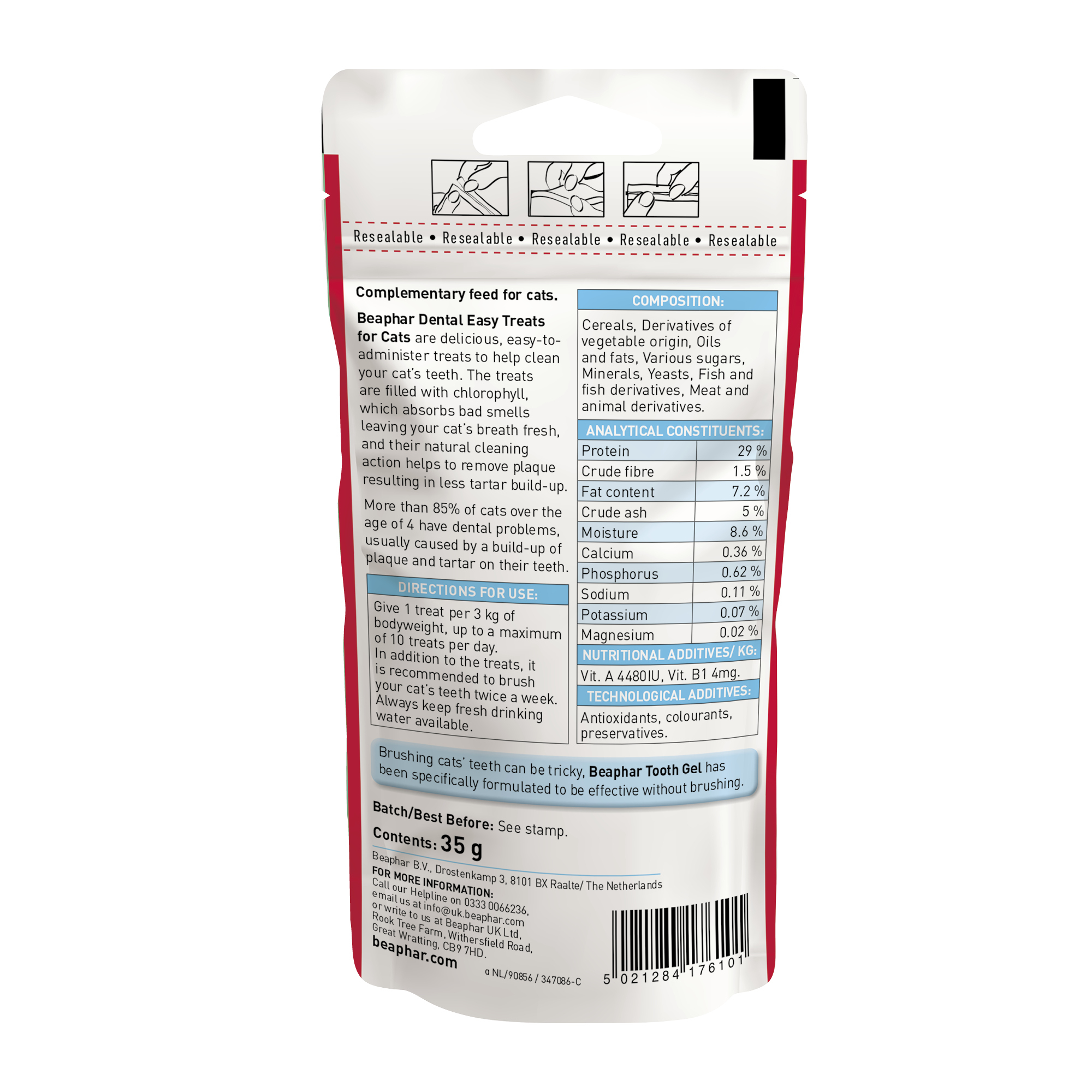 Beaphar Dental Easy Treats for Cats, 35g (75 treats approx.)