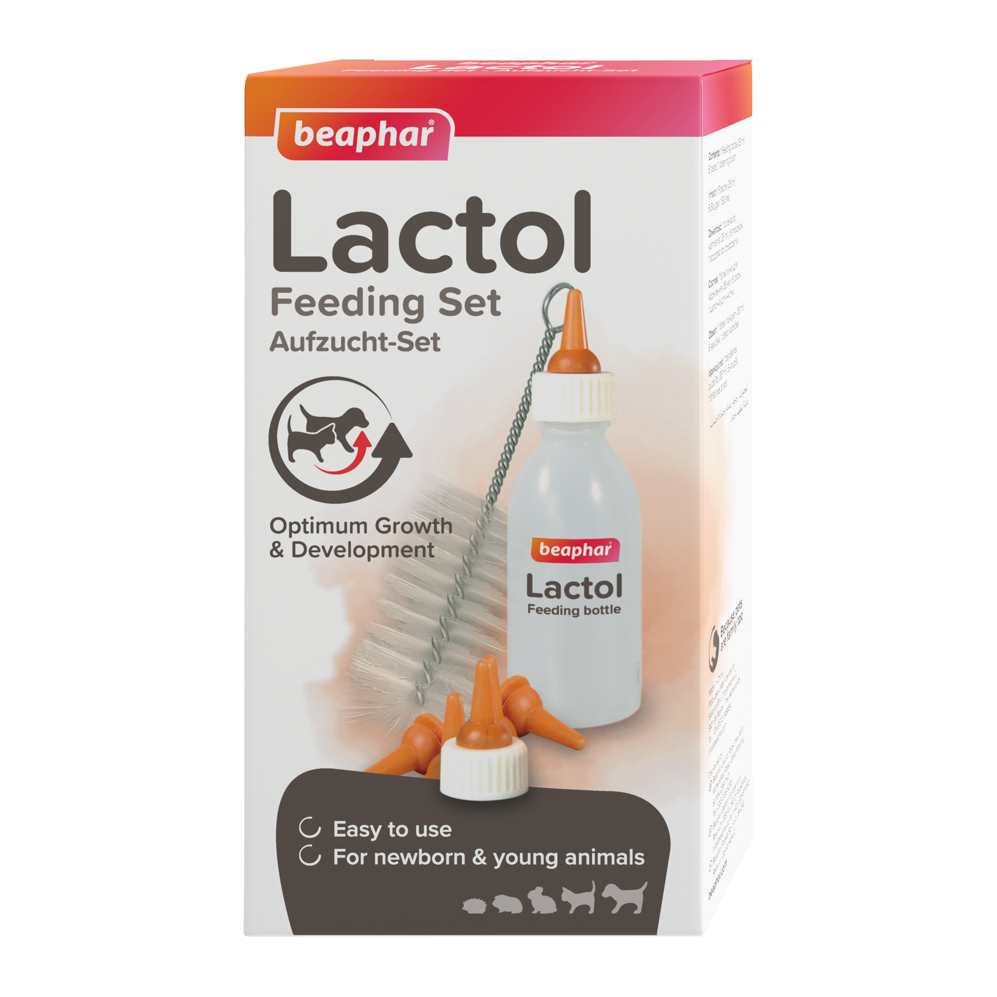 Beaphar Lactol Milk Replacer Feeding Set - Bottle, Teats & Brush for Kittens, Puppies & Small Animals