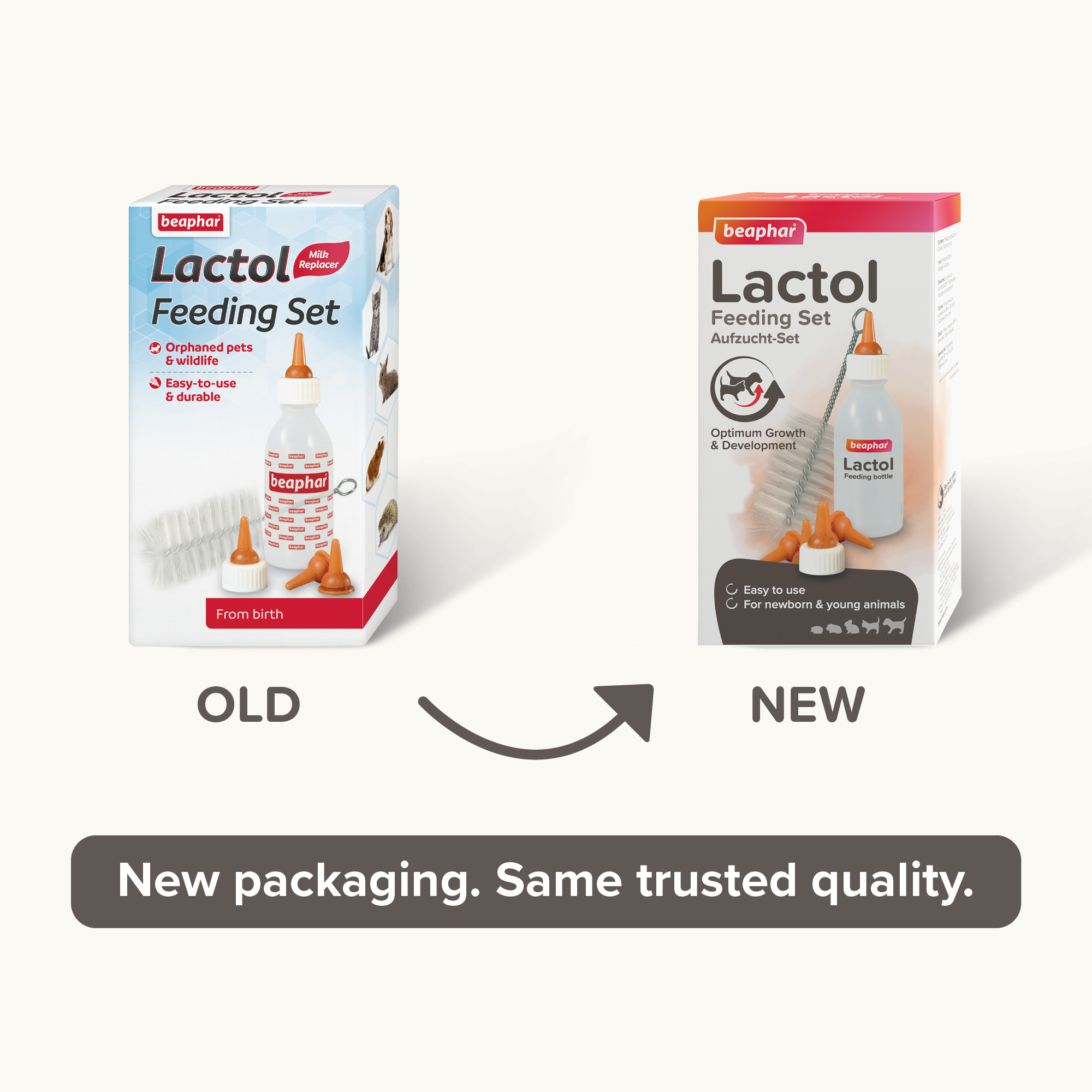 Beaphar Lactol Milk Replacer Feeding Set - Bottle, Teats & Brush for Kittens, Puppies & Small Animals