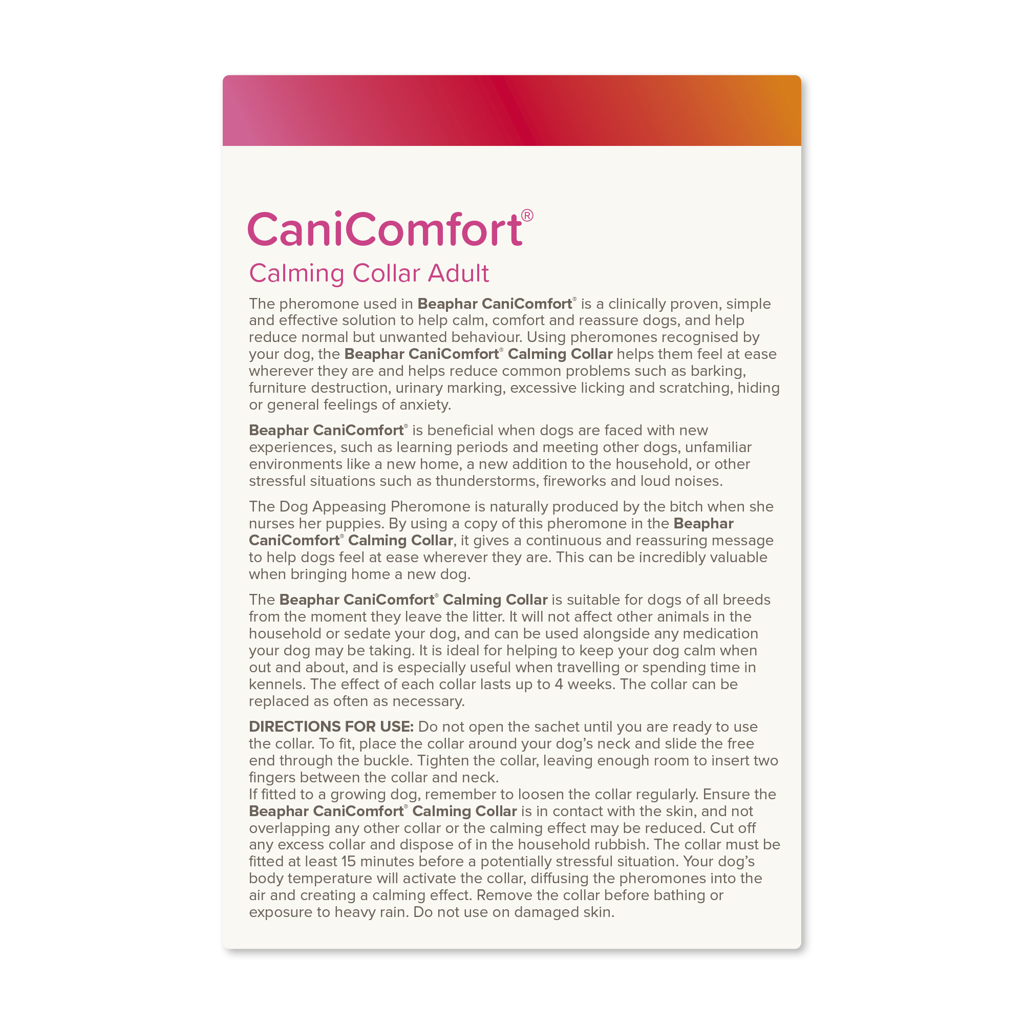 Beaphar CaniComfort® Calming Collar for Adult Dogs
