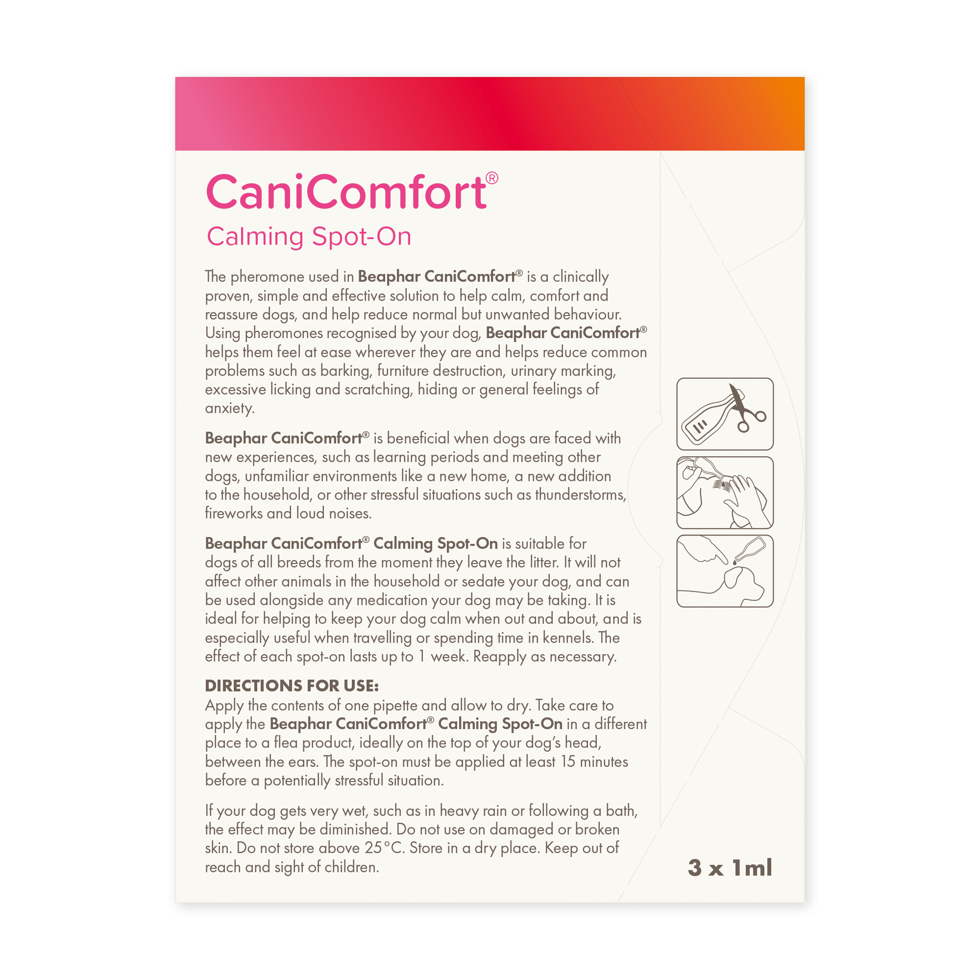 CaniComfort® nyugtató hatású feromonos spot-on