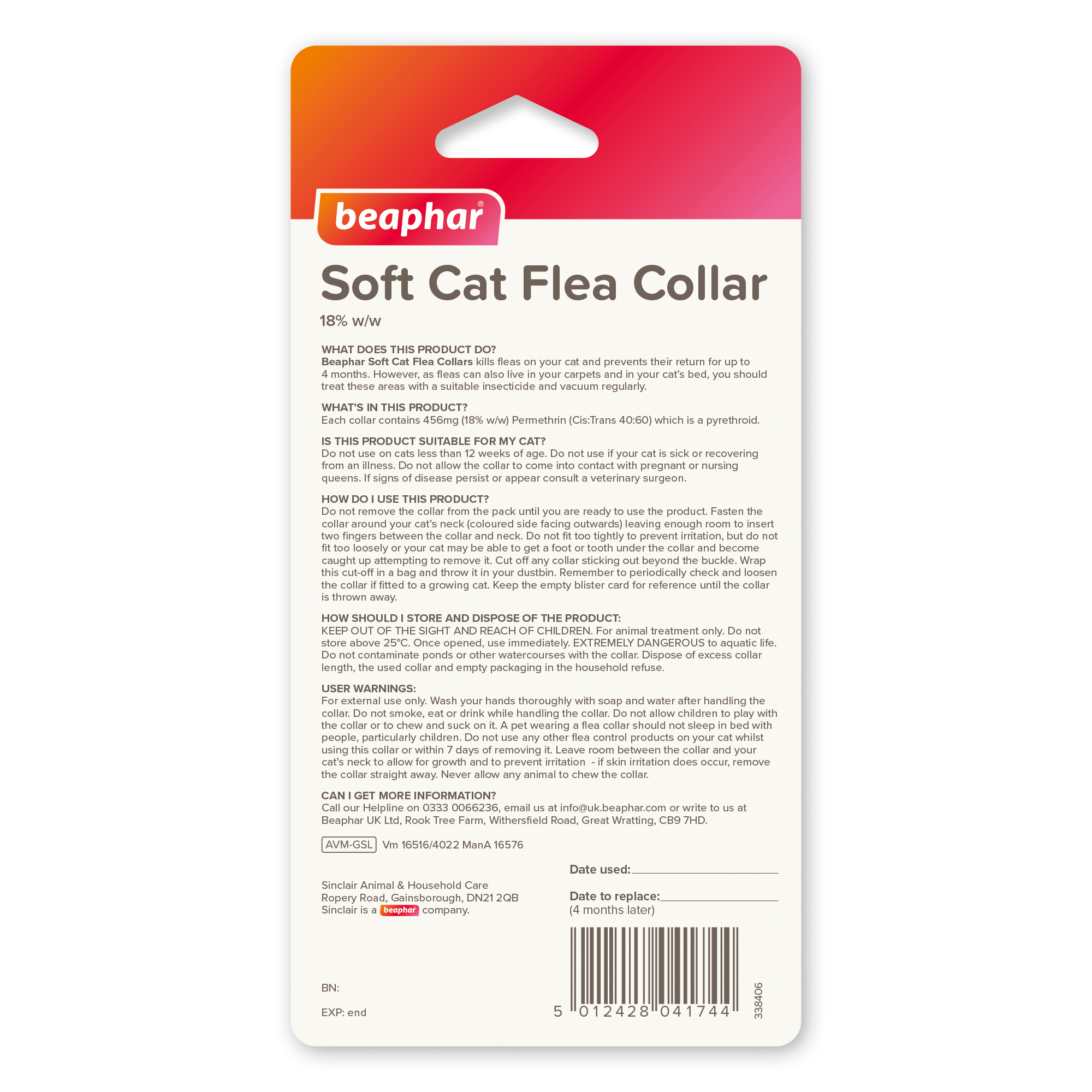 Beaphar Soft, Reflective Flea Collar for Cats Beaphar