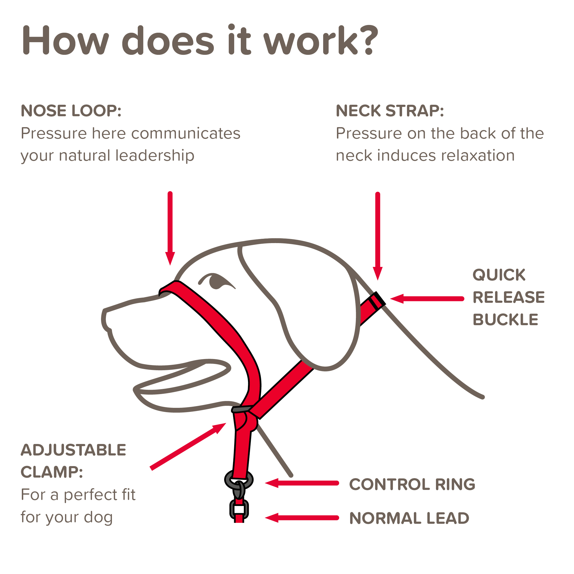 Beaphar Gentle Leader® Red Head Collar for Medium Dogs