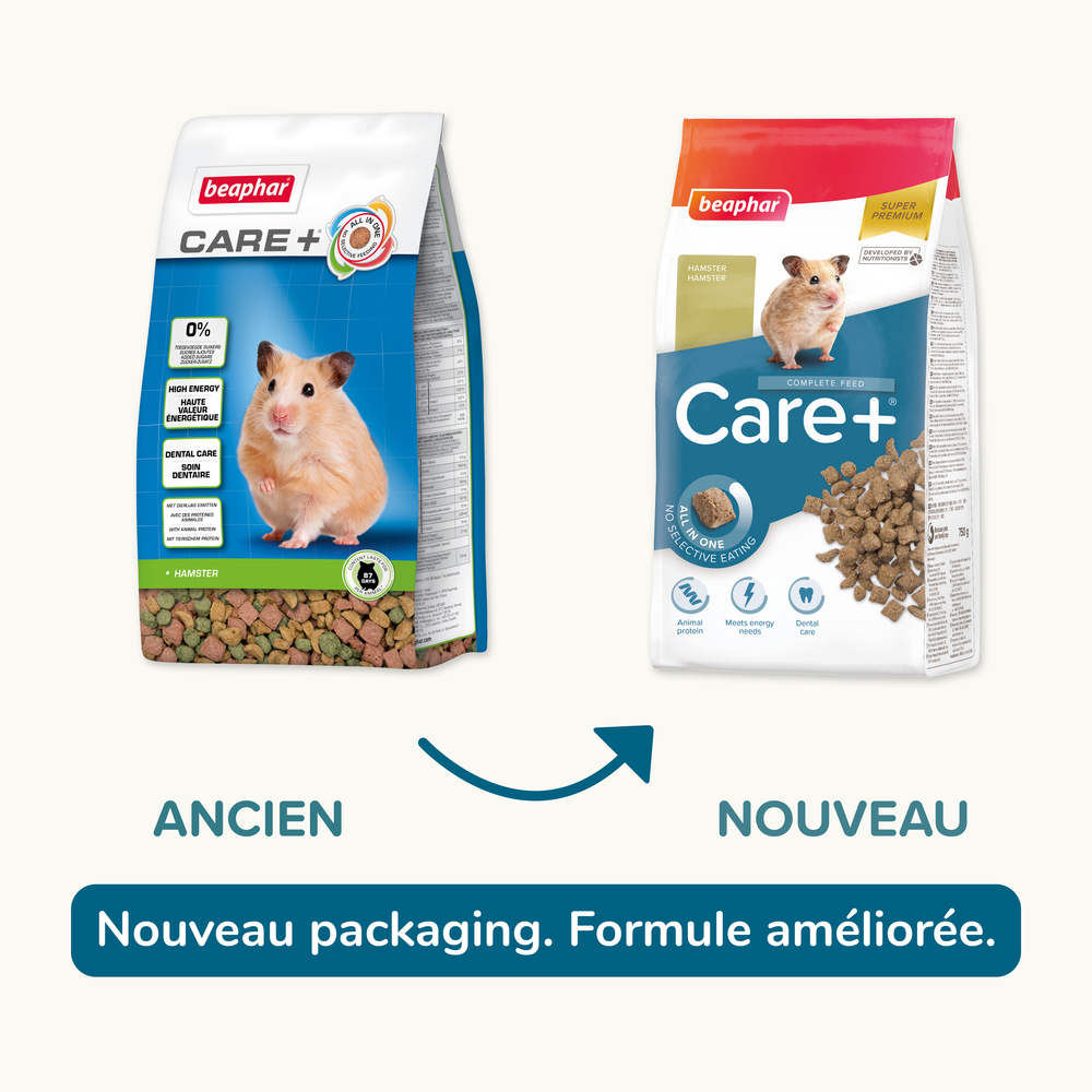 Care +, Alimentation extrudée super premium Hamster - 750 g