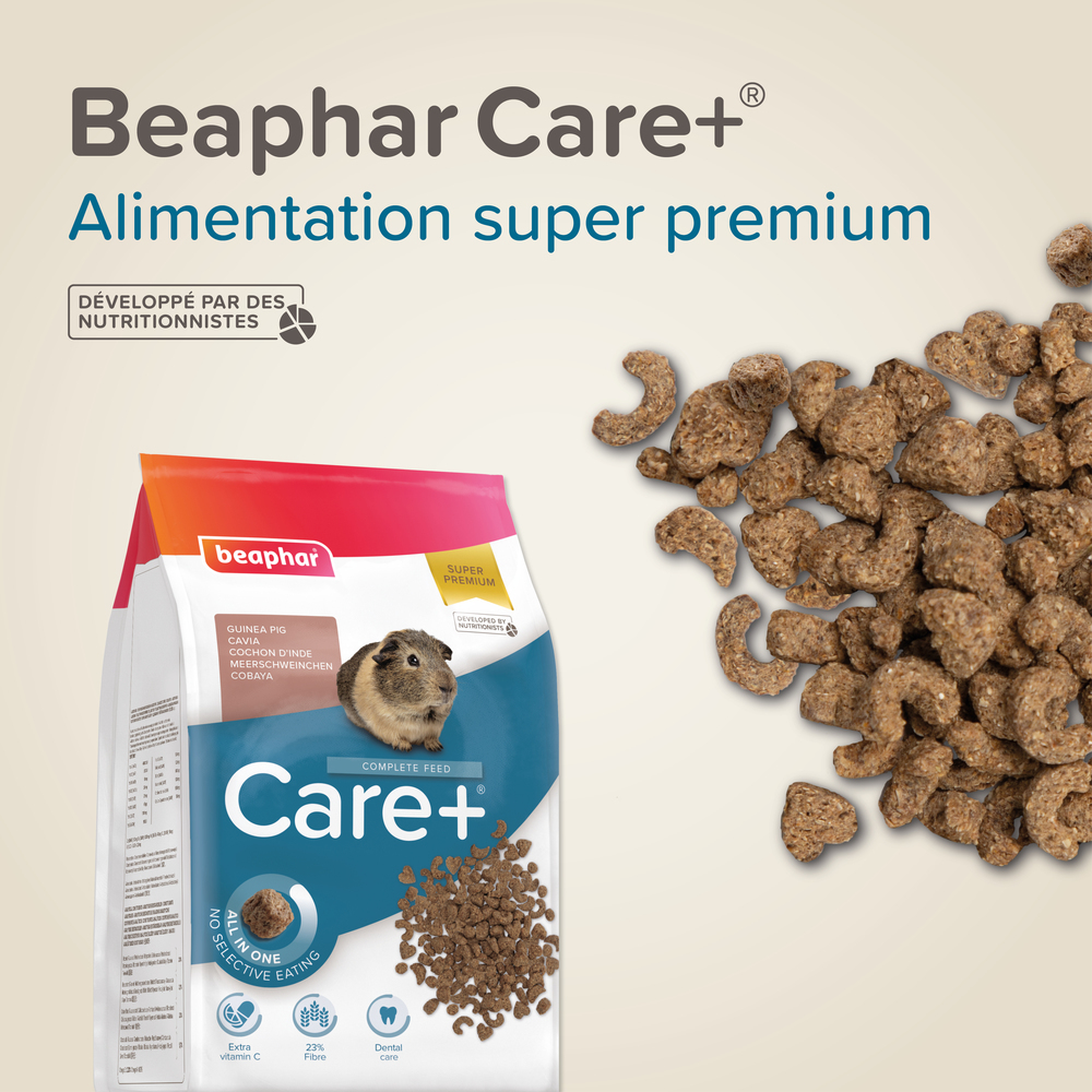 Care +, Alimentation extrudée super premium, Cochon d’Inde