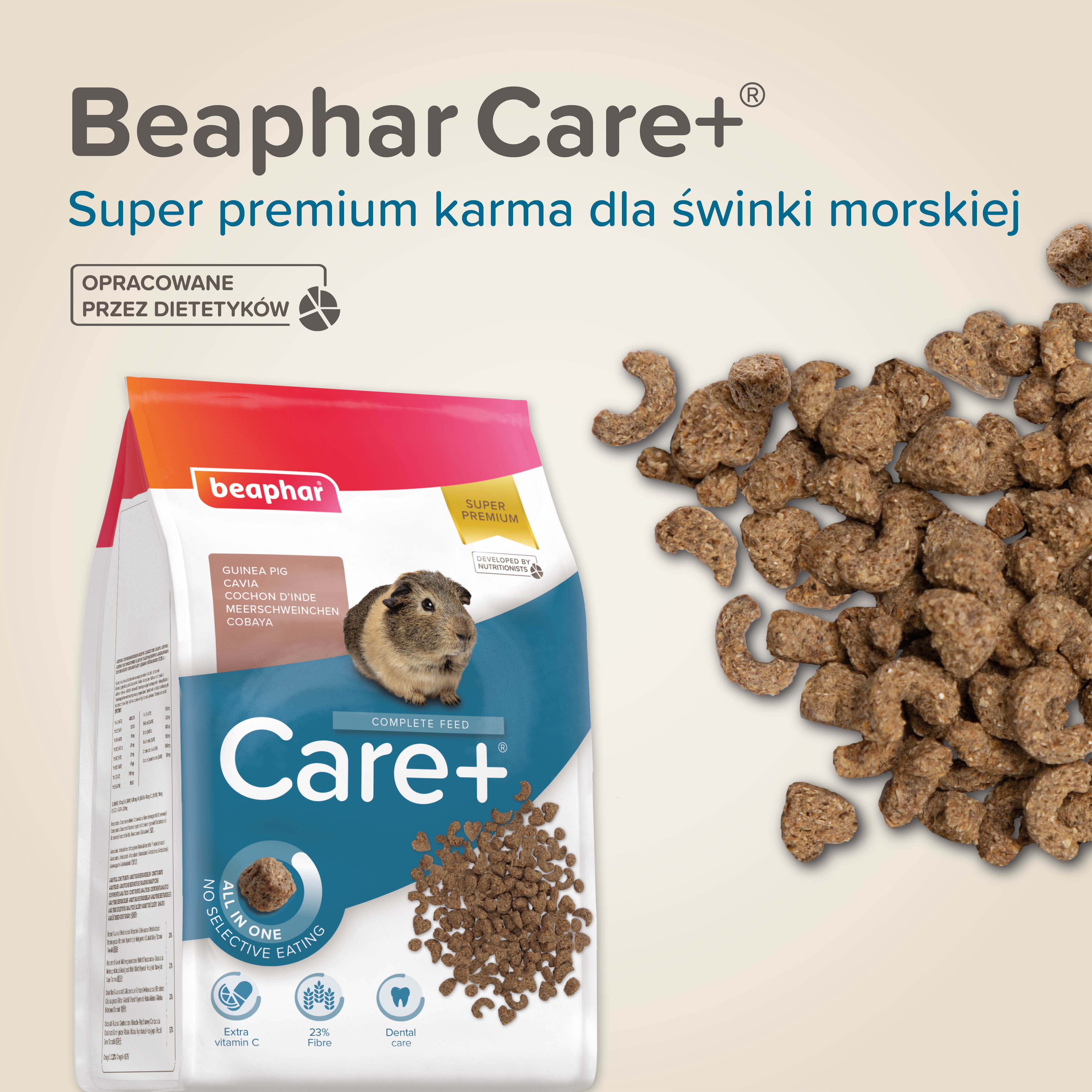 CARE+ GUINEA PIG 1,5KG - karma dla świnek morskich