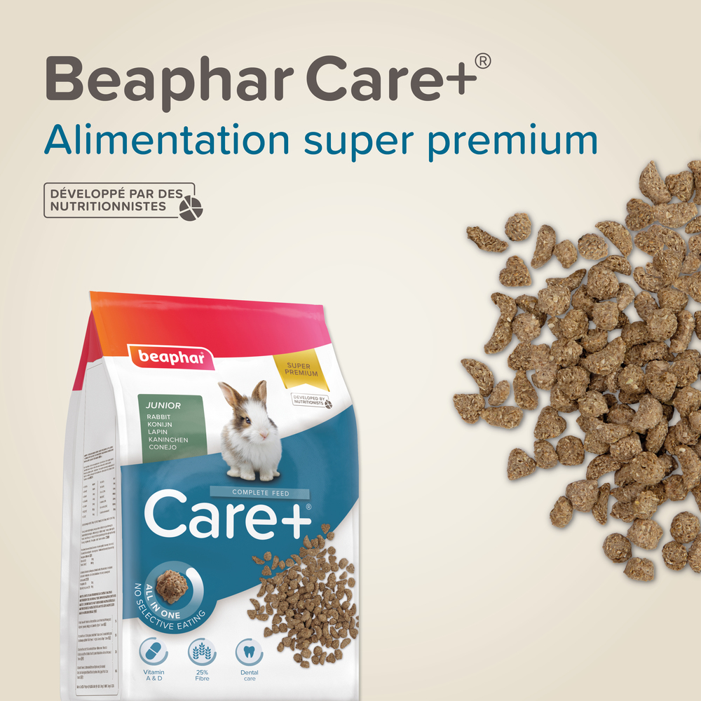 Care +, Alimentation extrudée super premium, Lapin junior