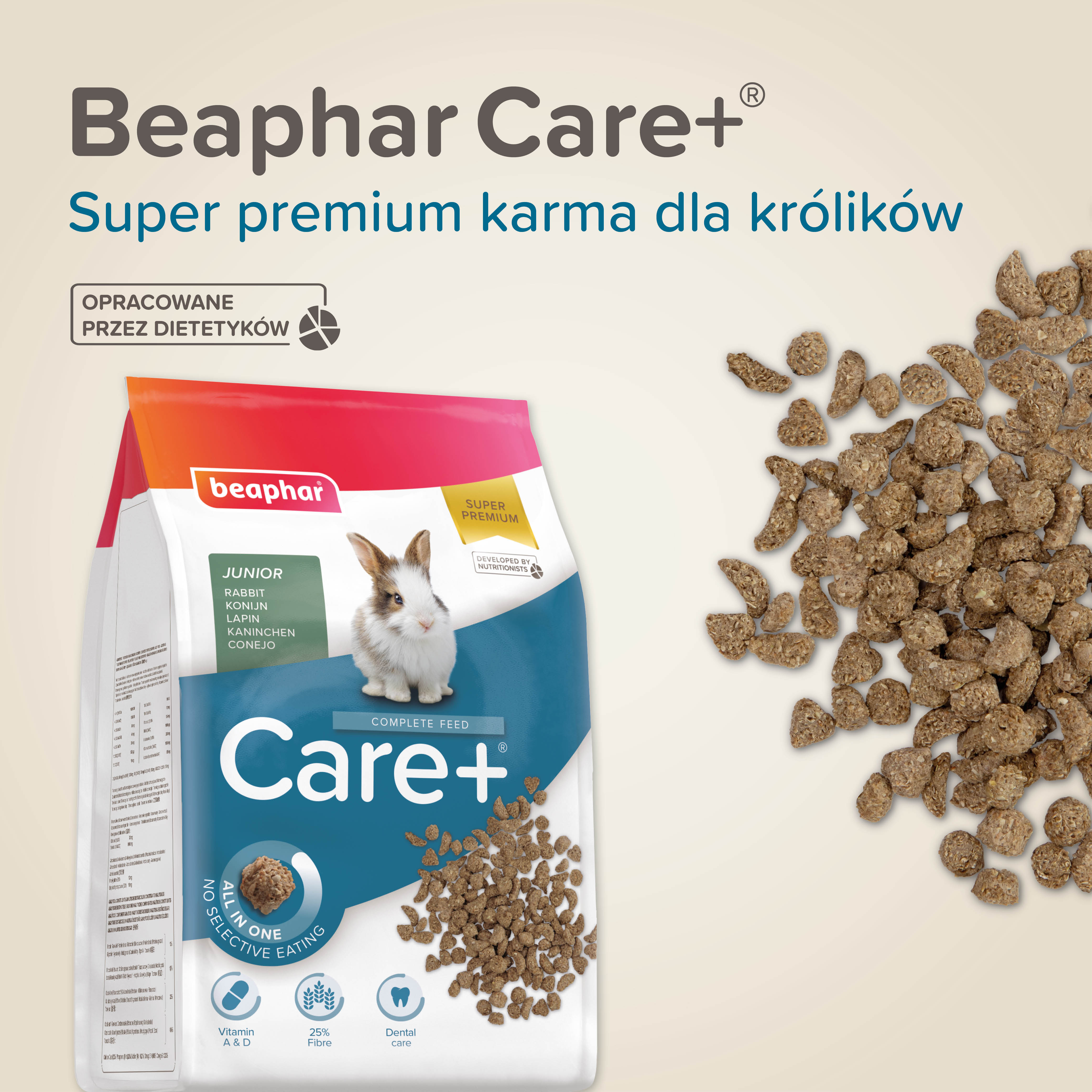 CARE+ RABBIT JUNIOR 1,5KG - karma dla młodych królików