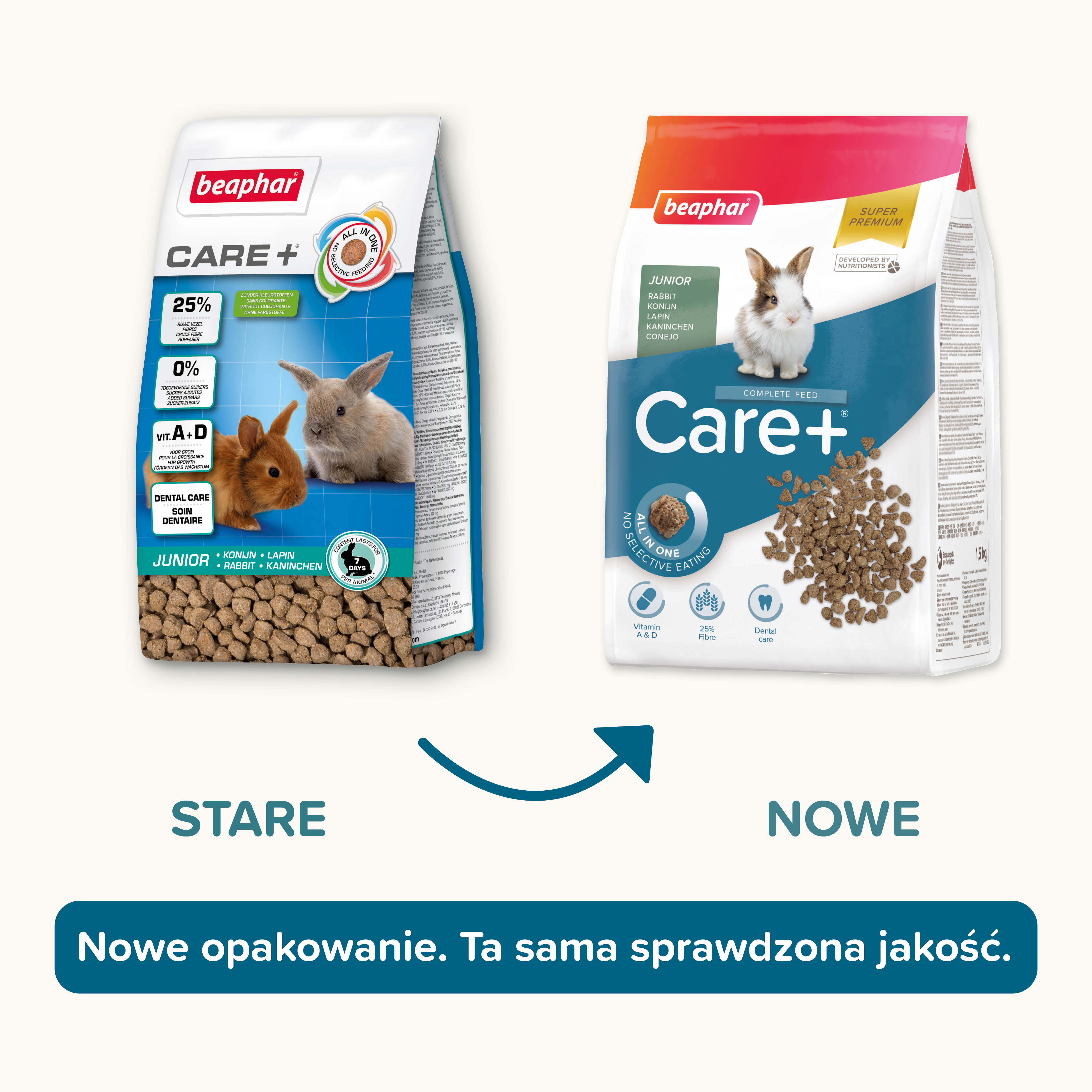 CARE+ RABBIT JUNIOR 1,5KG - karma dla młodych królików