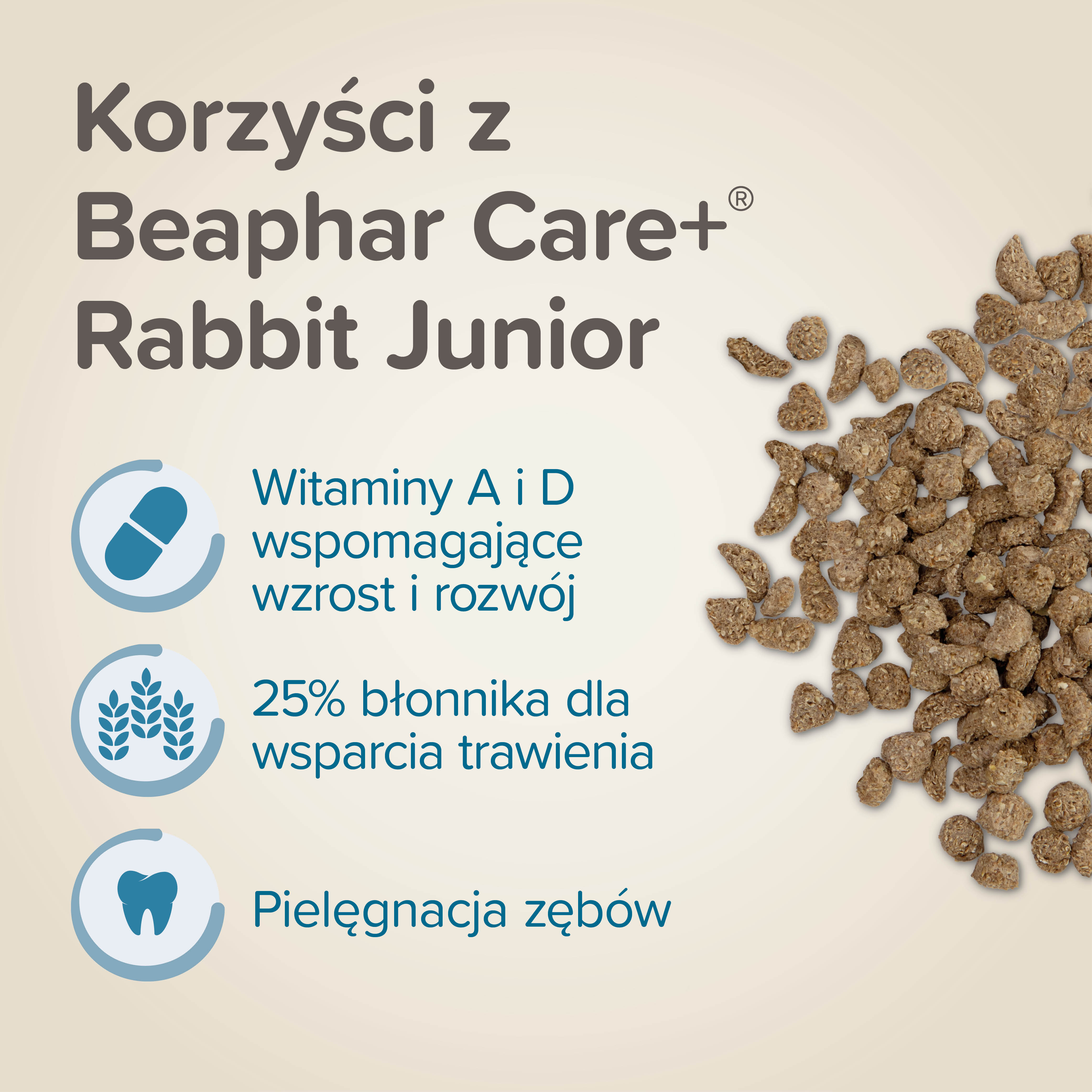 CARE+ RABBIT JUNIOR 1,5KG - karma dla młodych królików