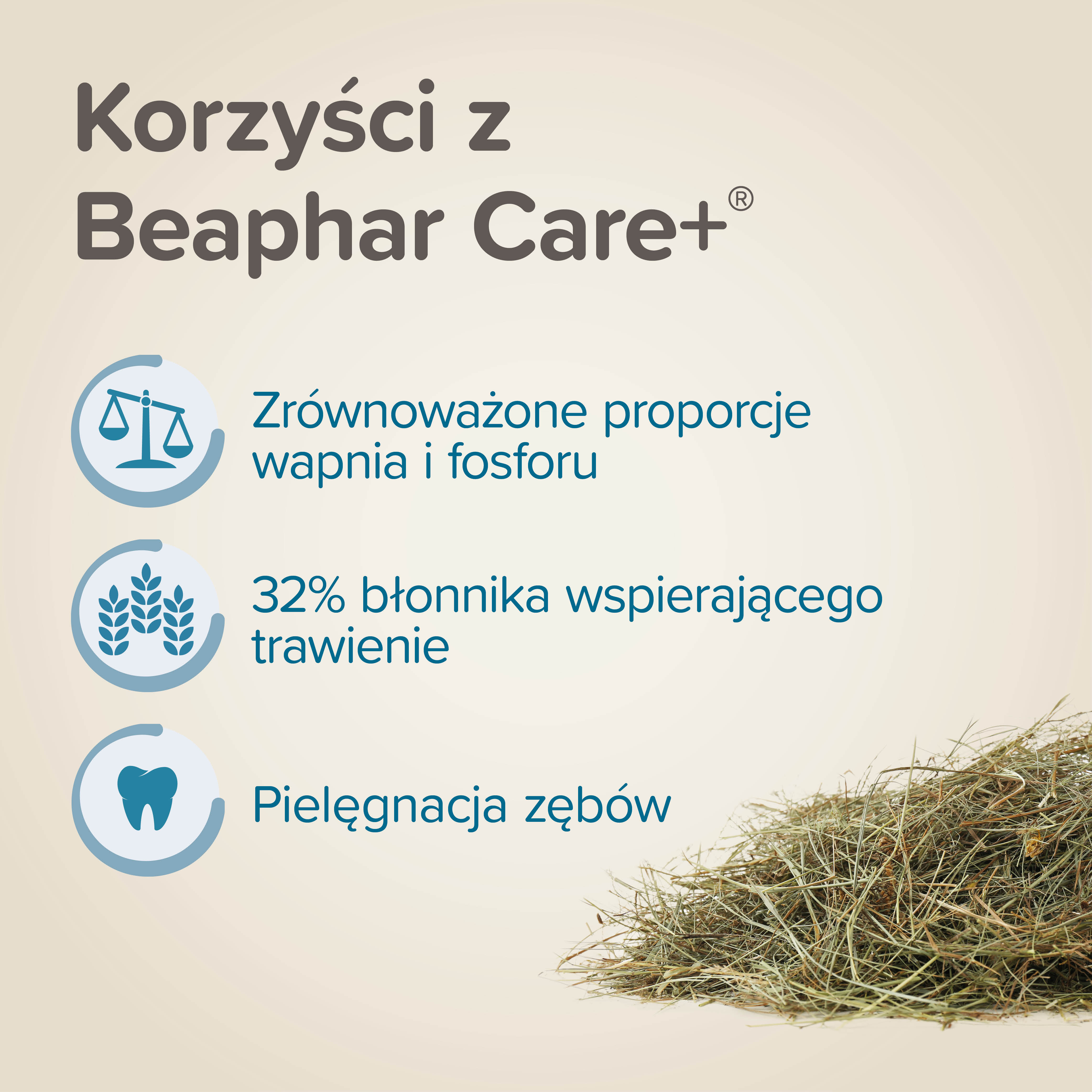 Care+ sianko z tymotką łąkową dla gryzoni i królików 1kg