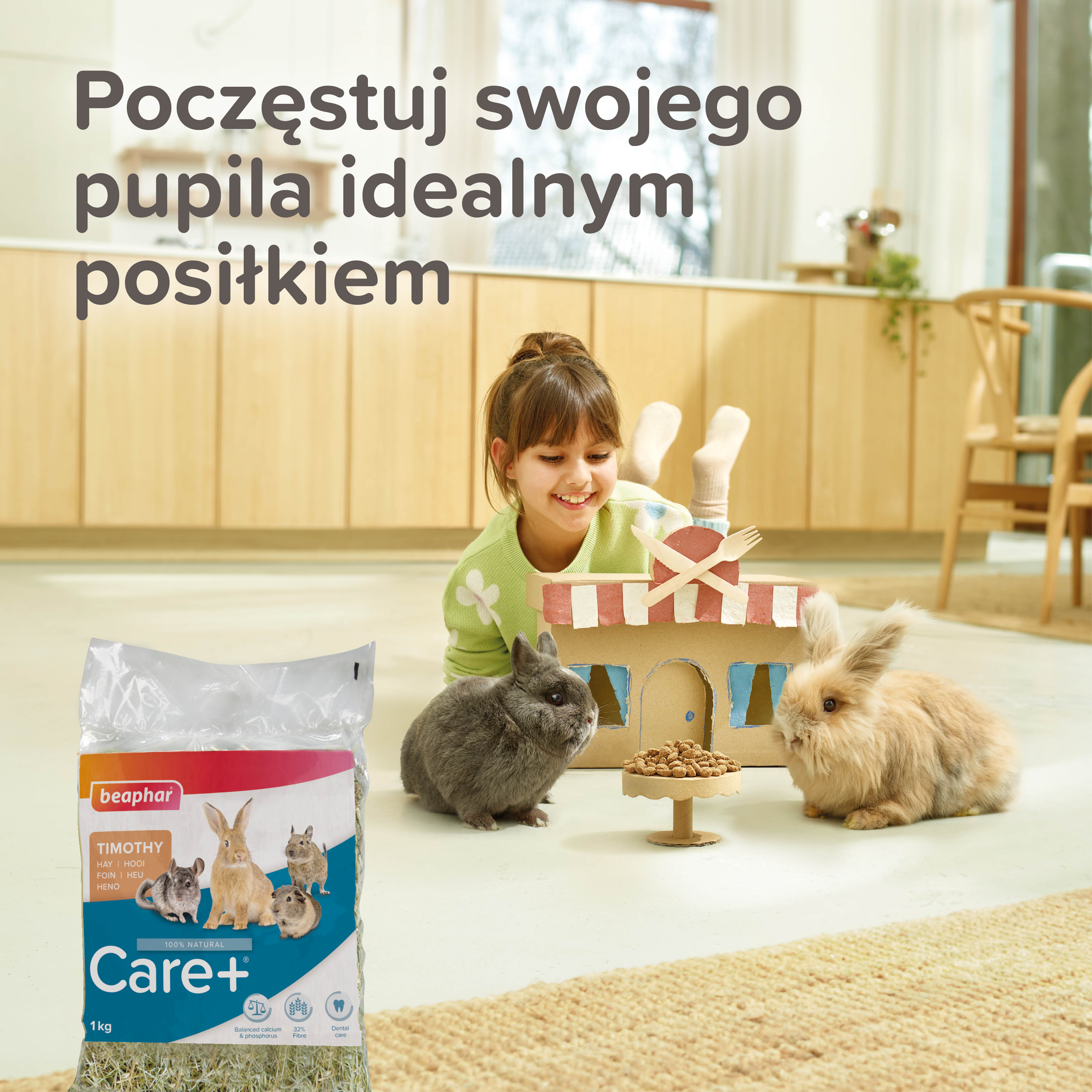 Care+ sianko z tymotką łąkową dla gryzoni i królików 1kg