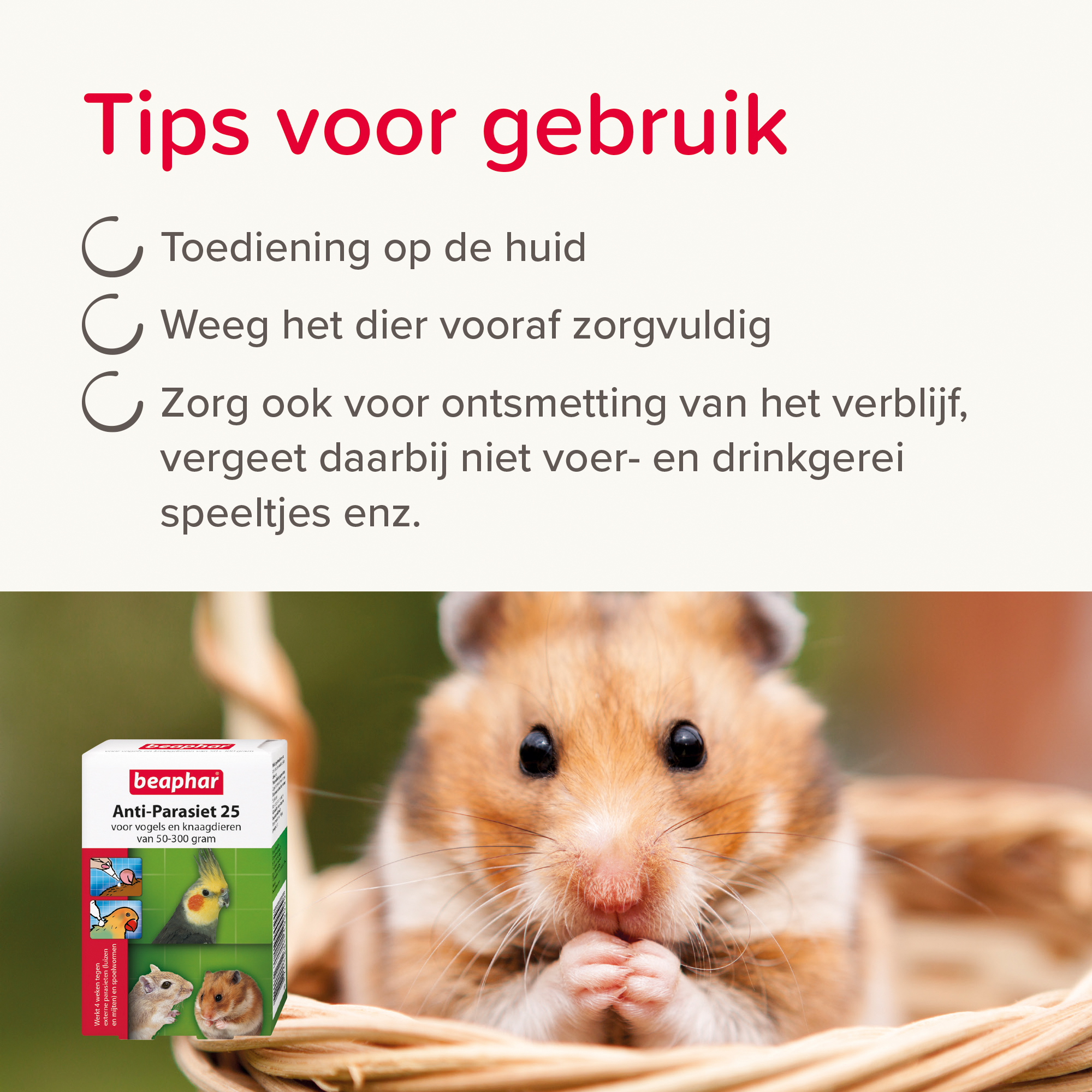 Beaphar Anti-Parasiet 25 voor vogels en knaagdieren van 50-300g