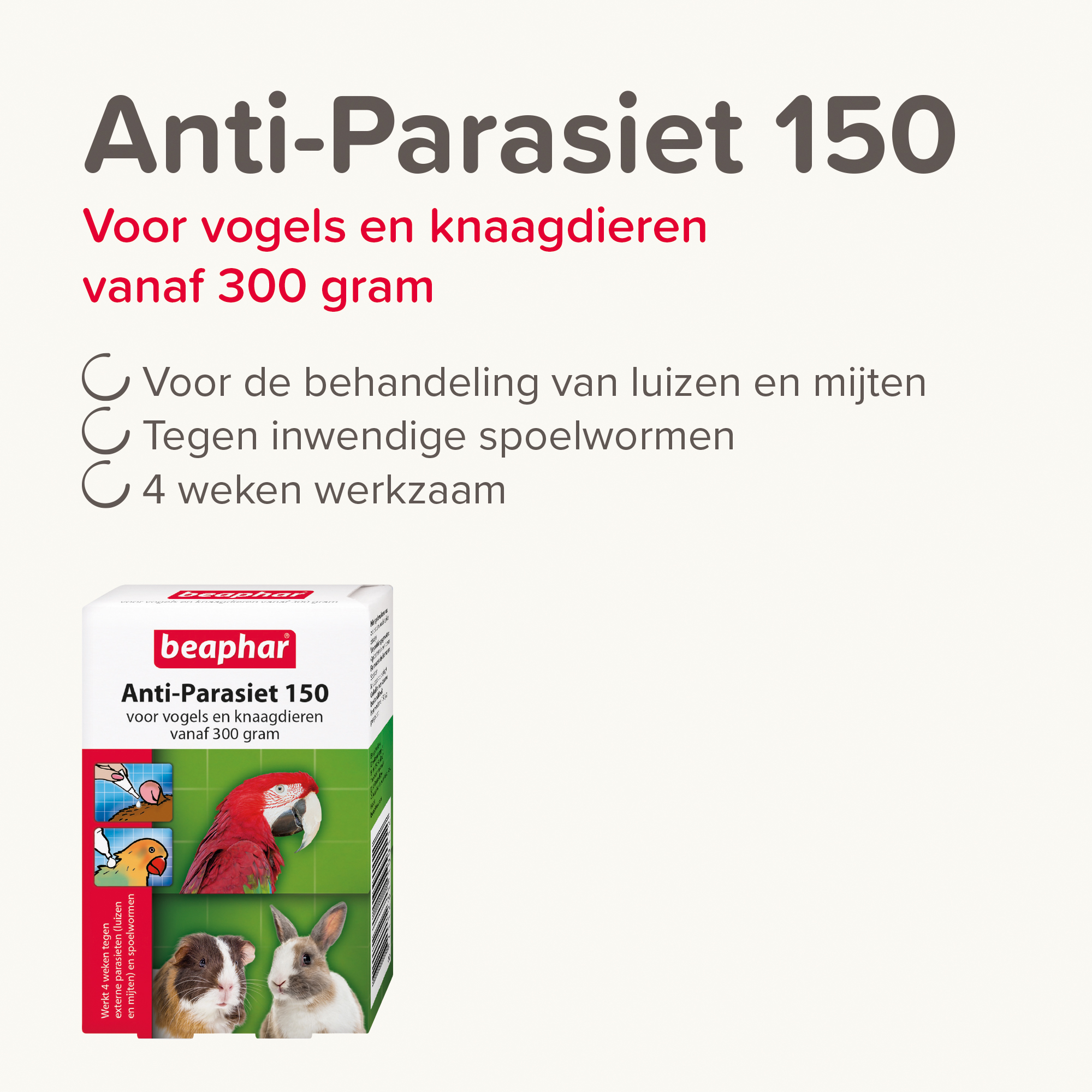 Beaphar Anti-Parasiet 150 voor vogels en knaagdieren vanaf 300 gram