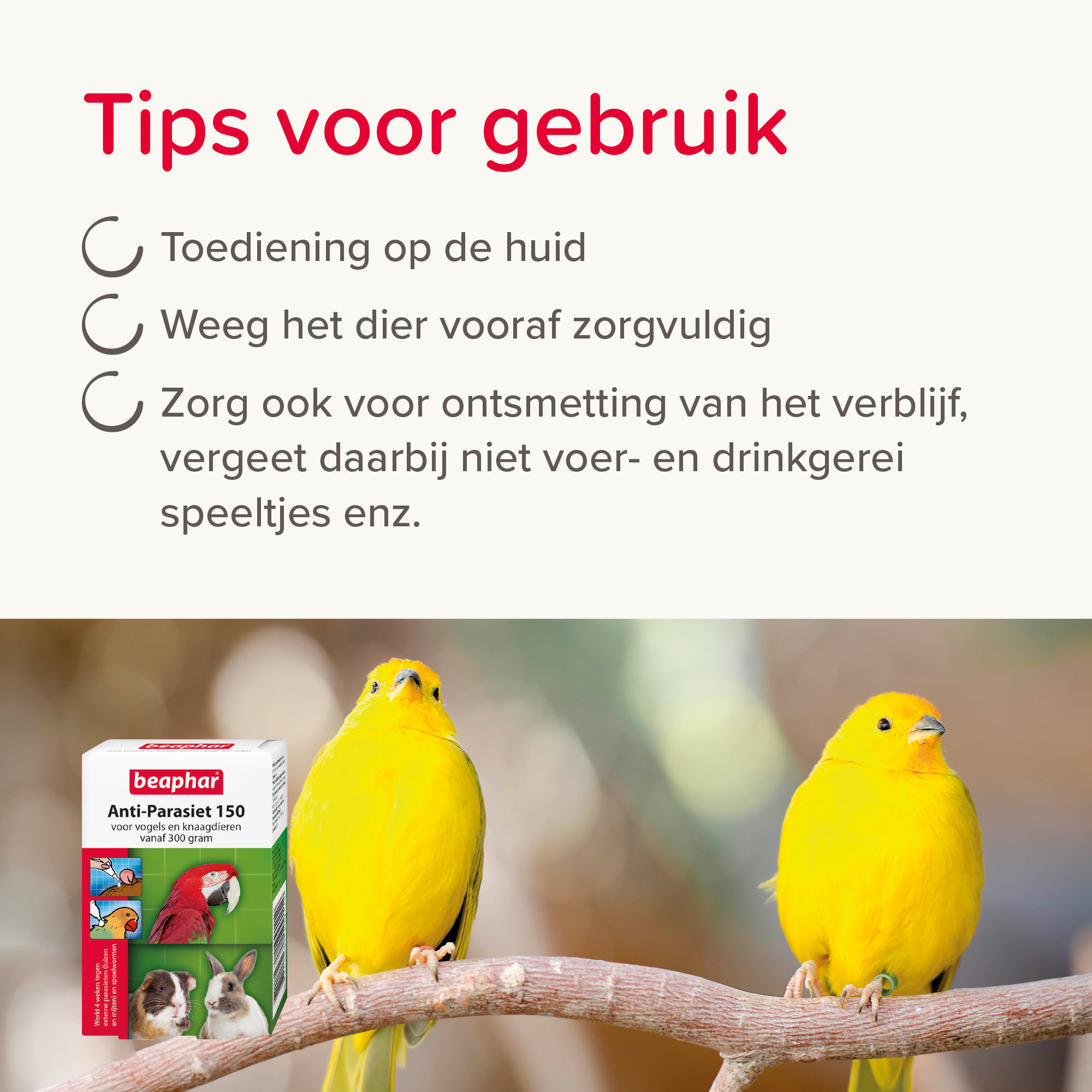 Beaphar Anti-Parasiet 150 voor vogels en knaagdieren vanaf 300 gram