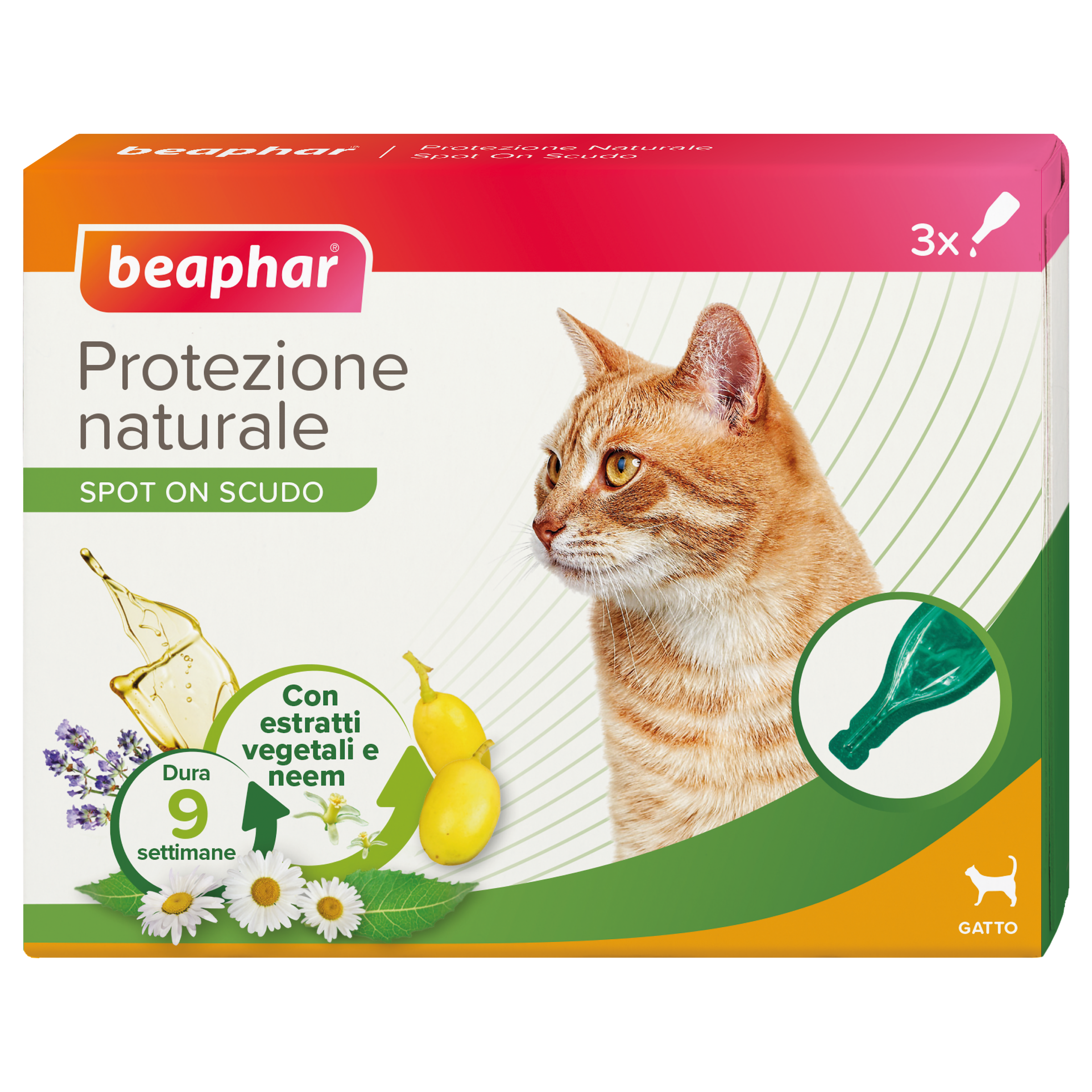 Protezione Naturale Spot on Gatto 3 pip.