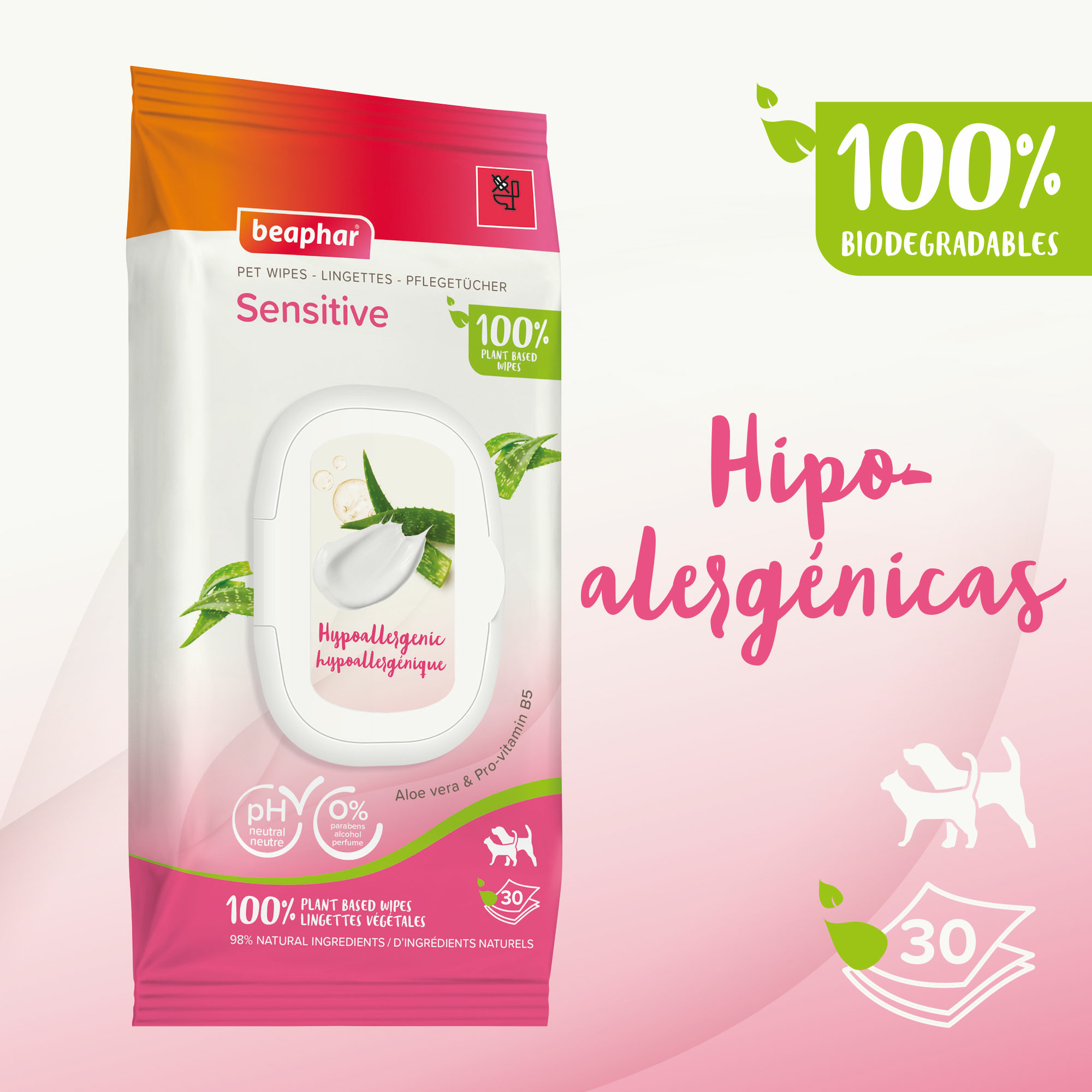 Beaphar Toallitas Húmedas Sensitive - 30u